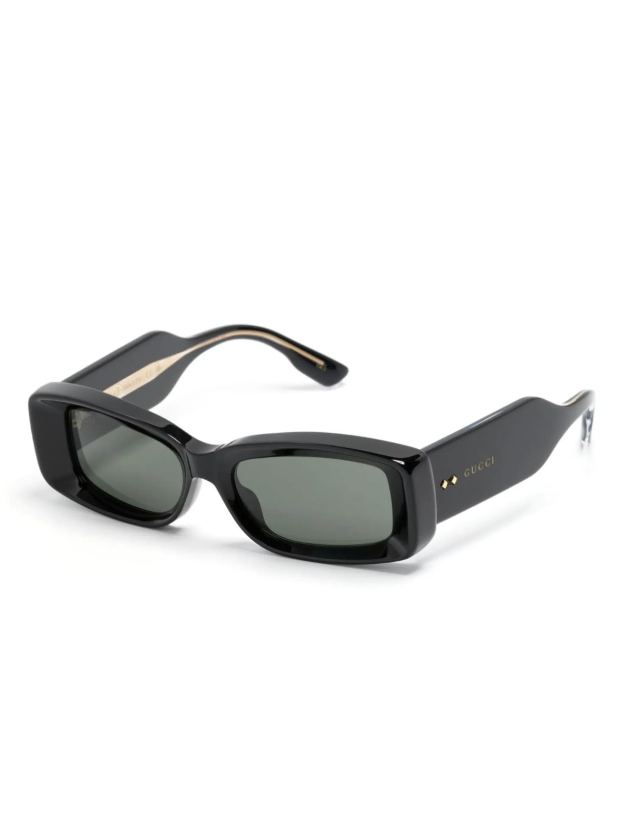 lens-decal rectangle-frame sunglasses