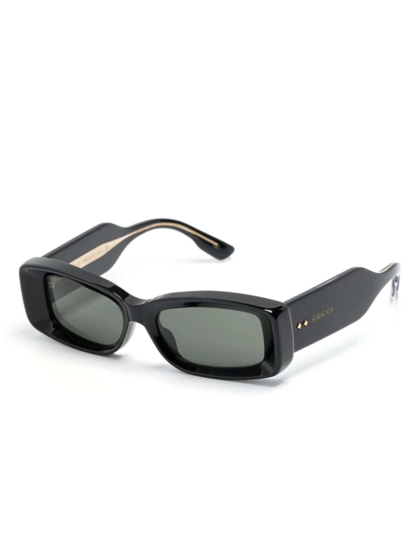 lens-decal rectangle-frame sunglasses
