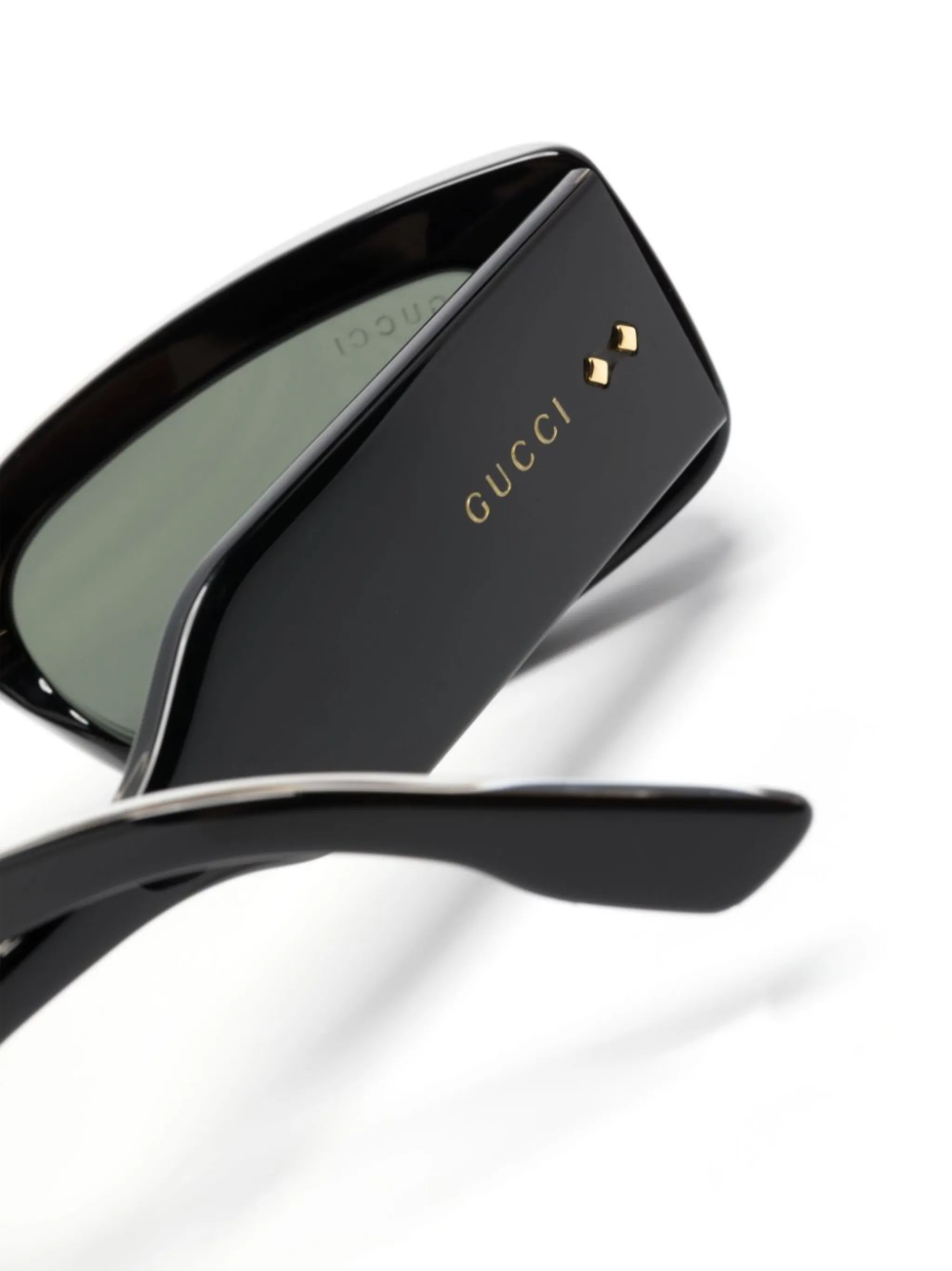 lens-decal rectangle-frame sunglasses