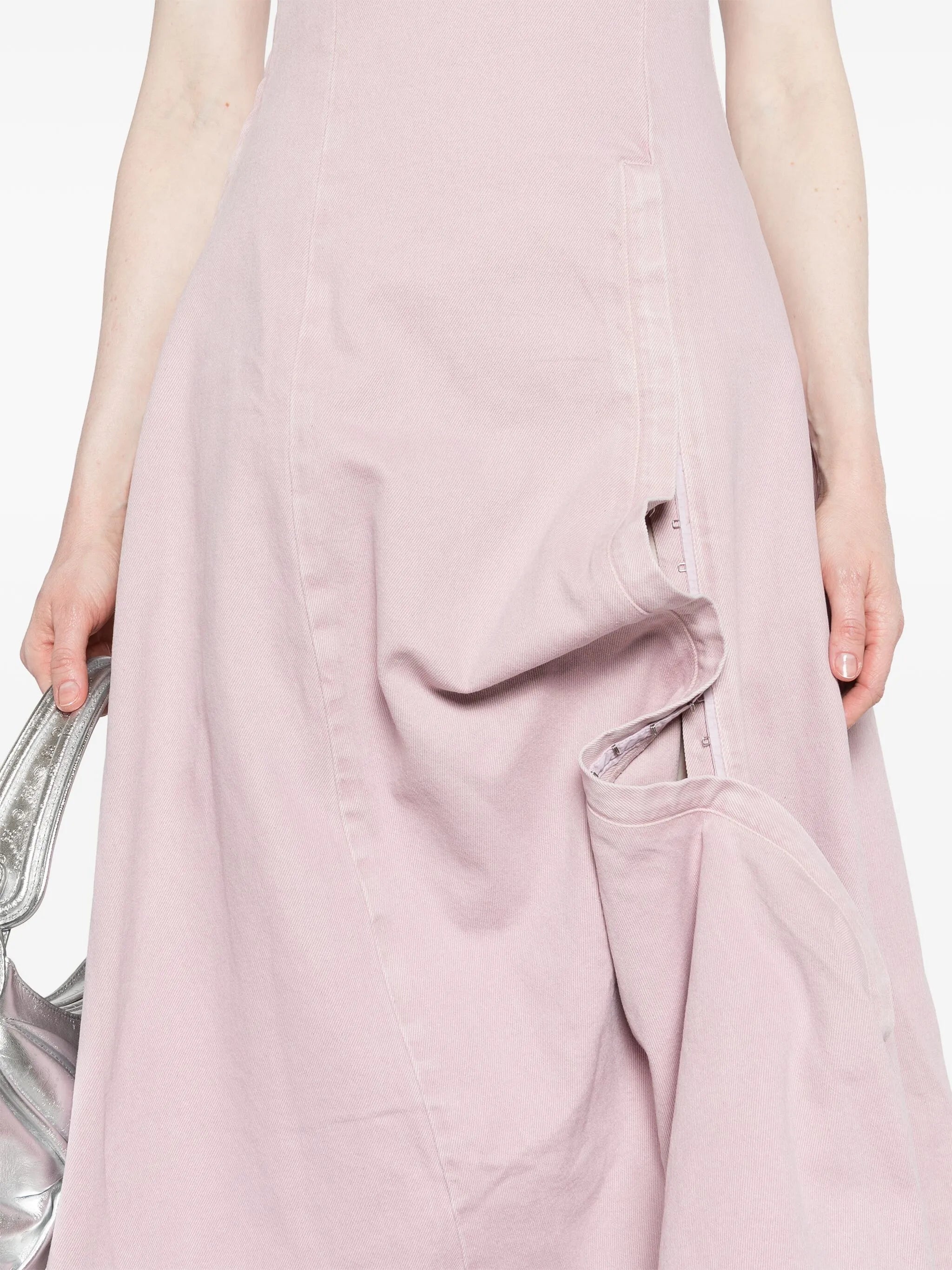 leg-out denim maxi dress