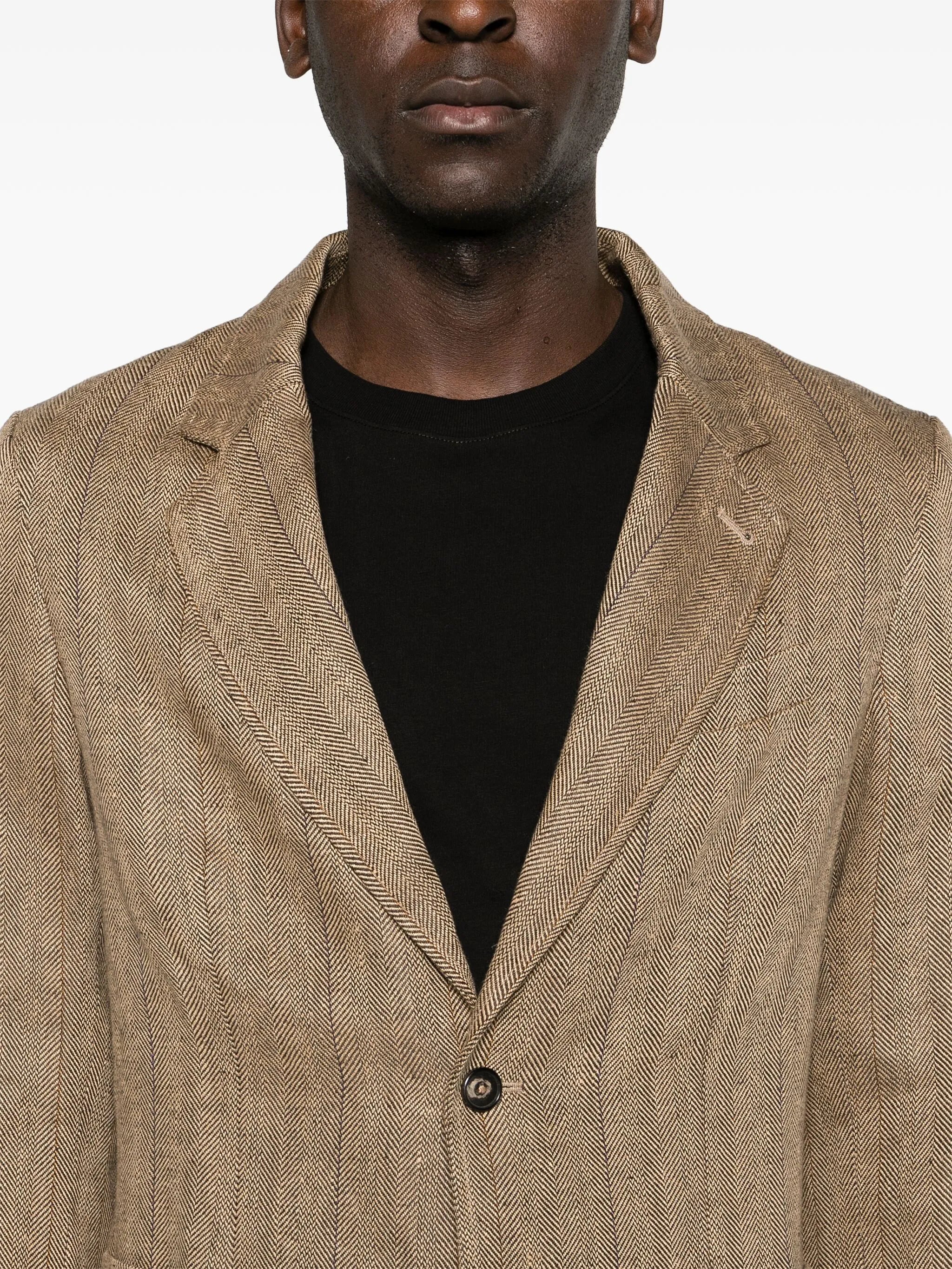 single-breasted linen blazer