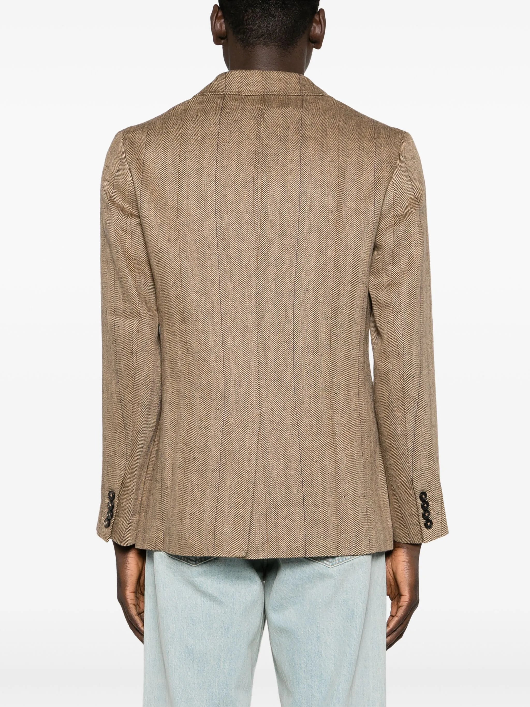 single-breasted linen blazer