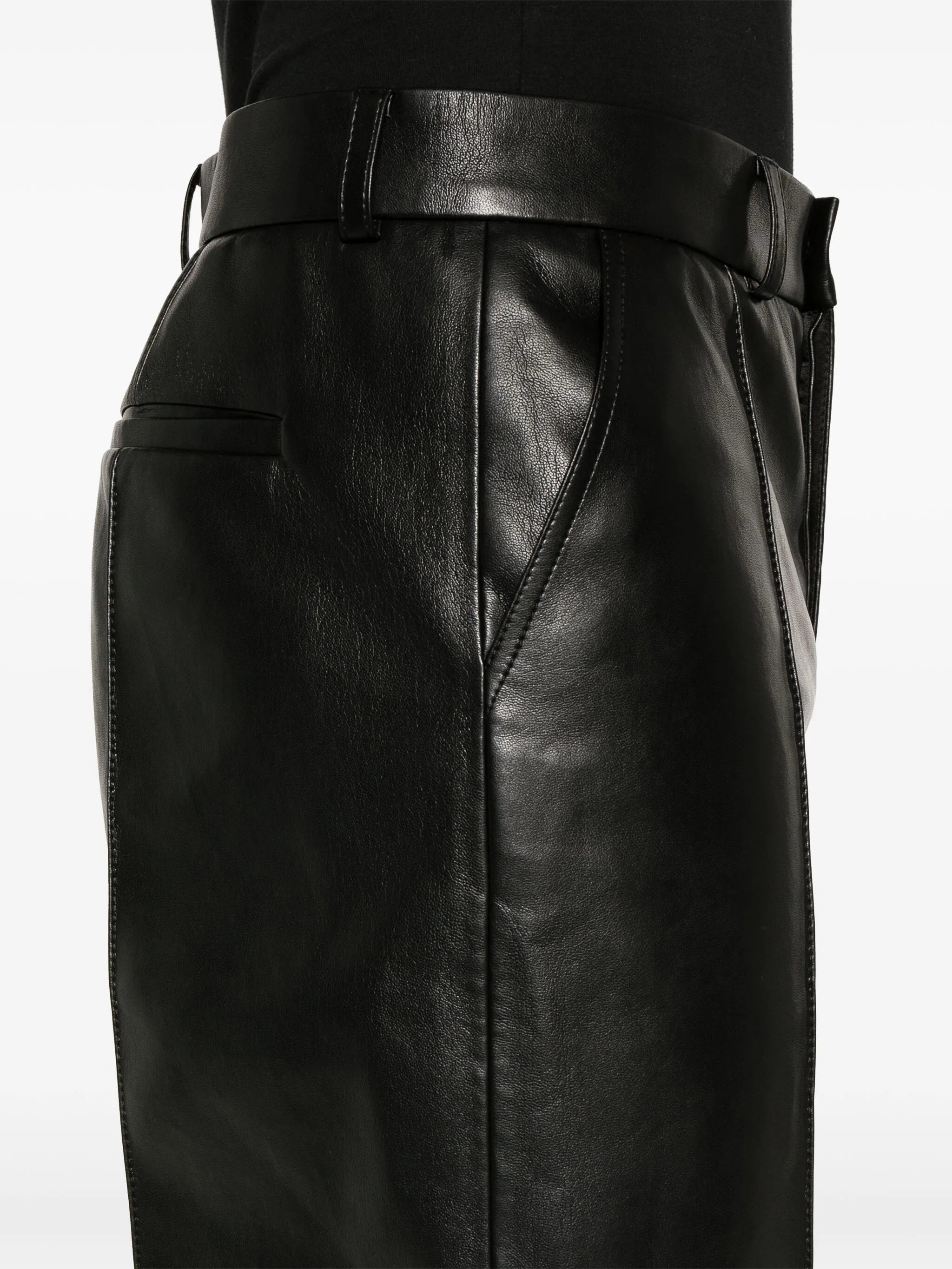 Dax mid-rise faux-leather wide-leg trousers