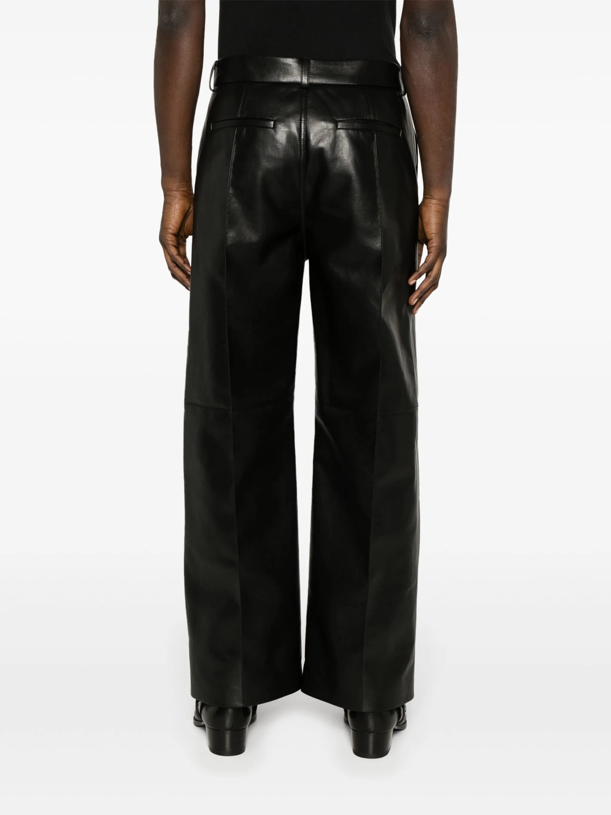 Dax mid-rise faux-leather wide-leg trousers