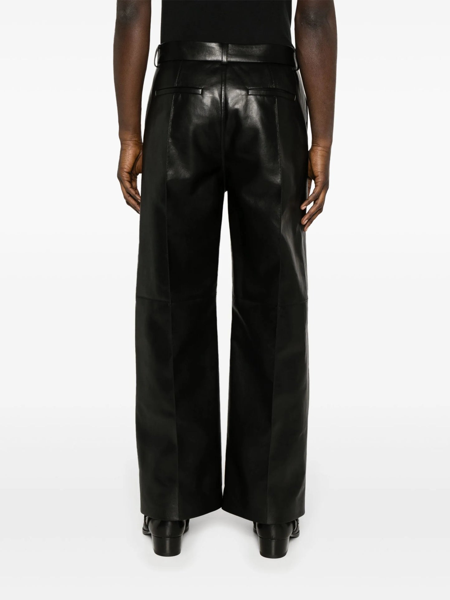 Dax mid-rise faux-leather wide-leg trousers