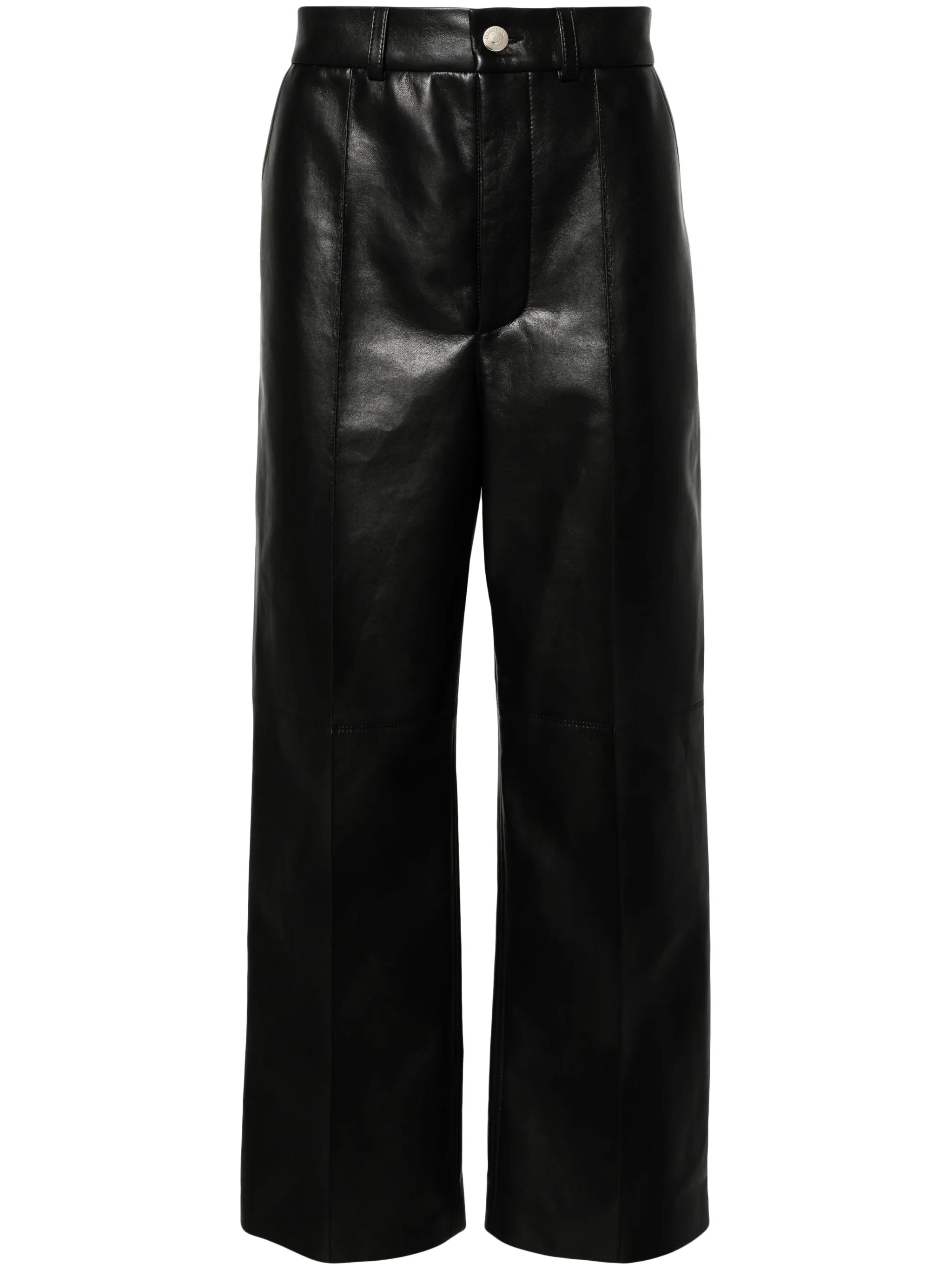 Dax mid-rise faux-leather wide-leg trousers