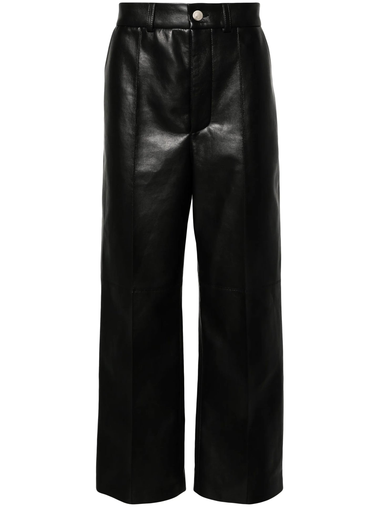 Dax mid-rise faux-leather wide-leg trousers