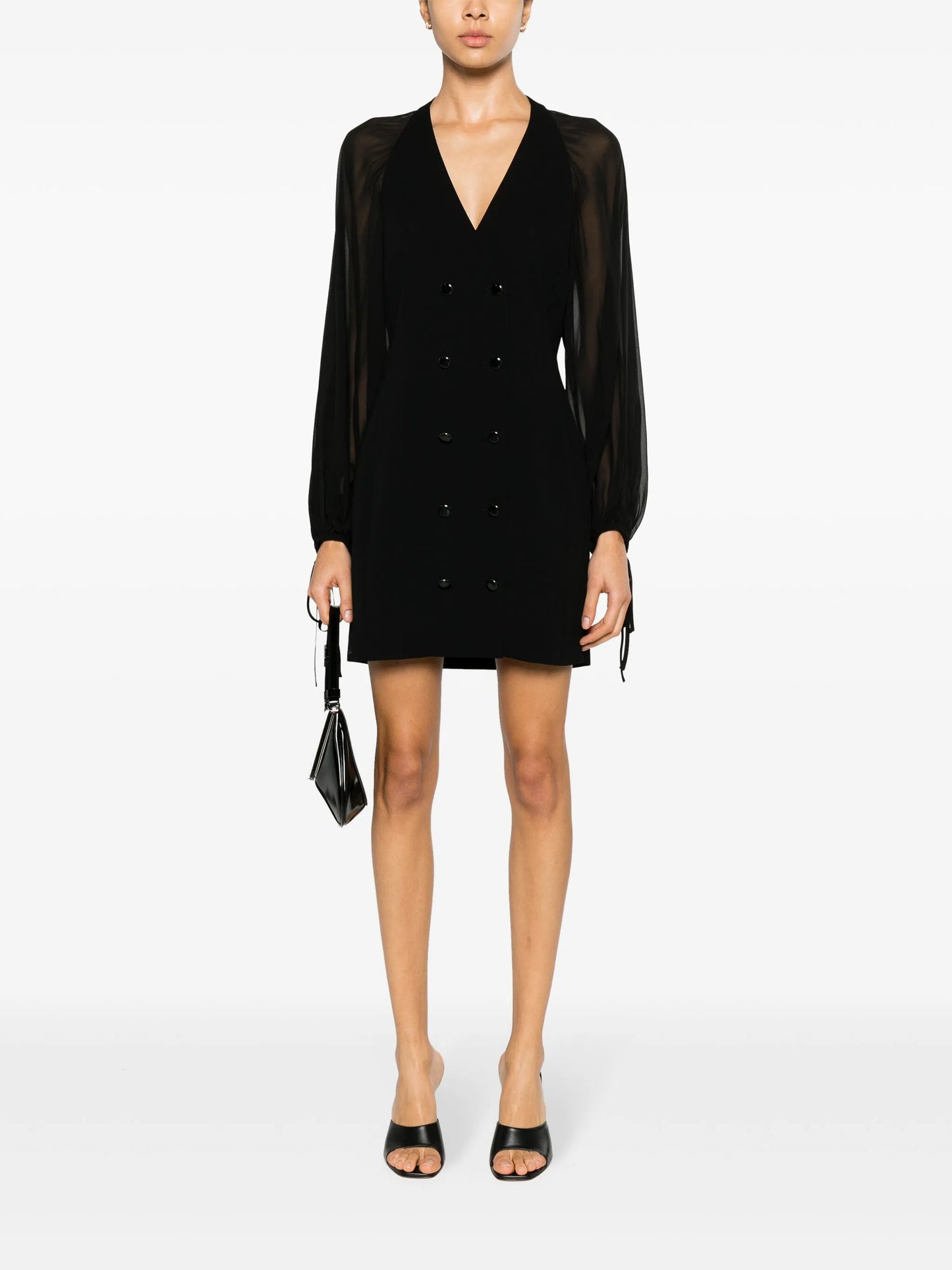crepe de chine blazer minidress