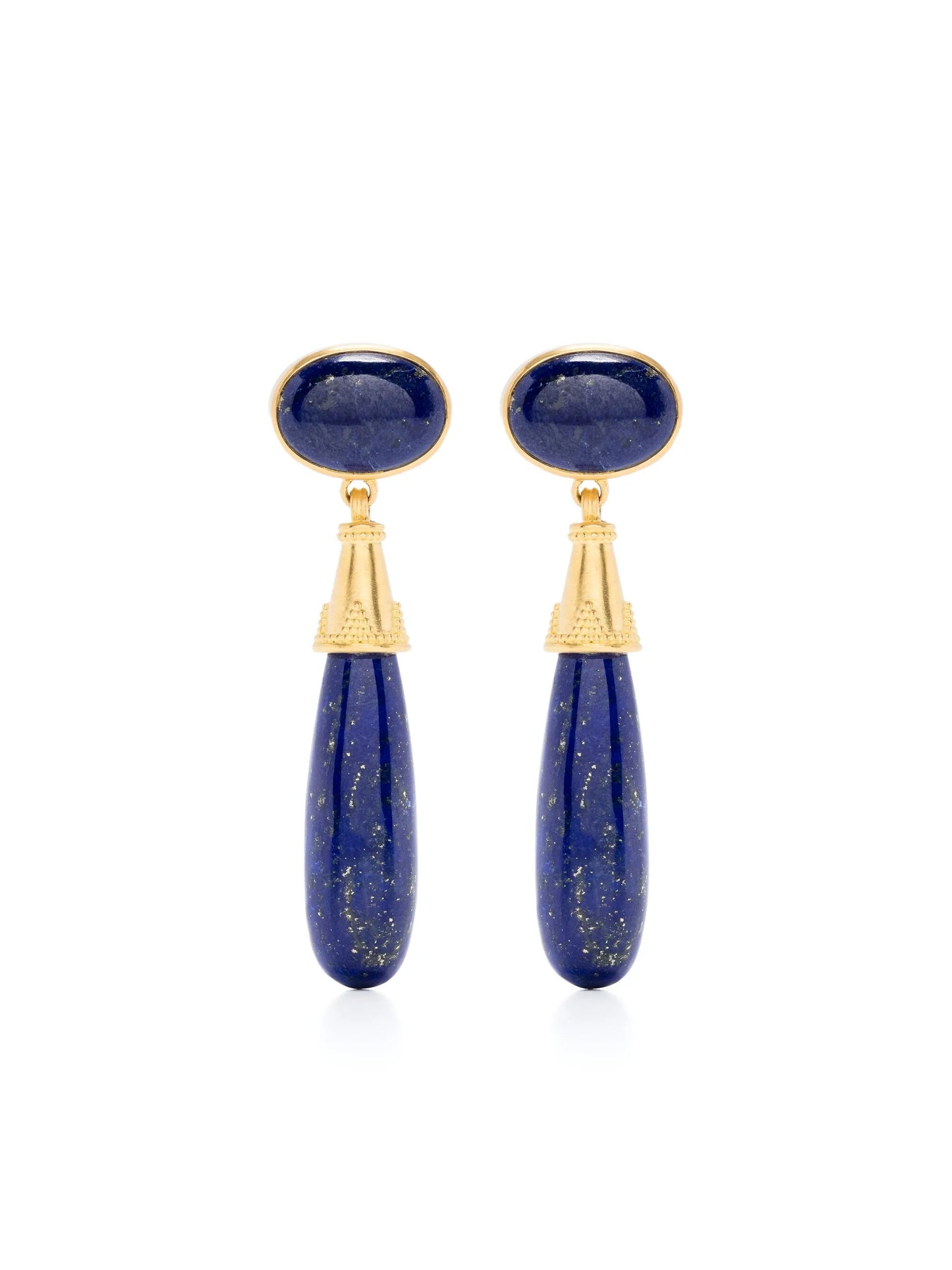 22kt yellow gold Amphora lapis lazuli earrings