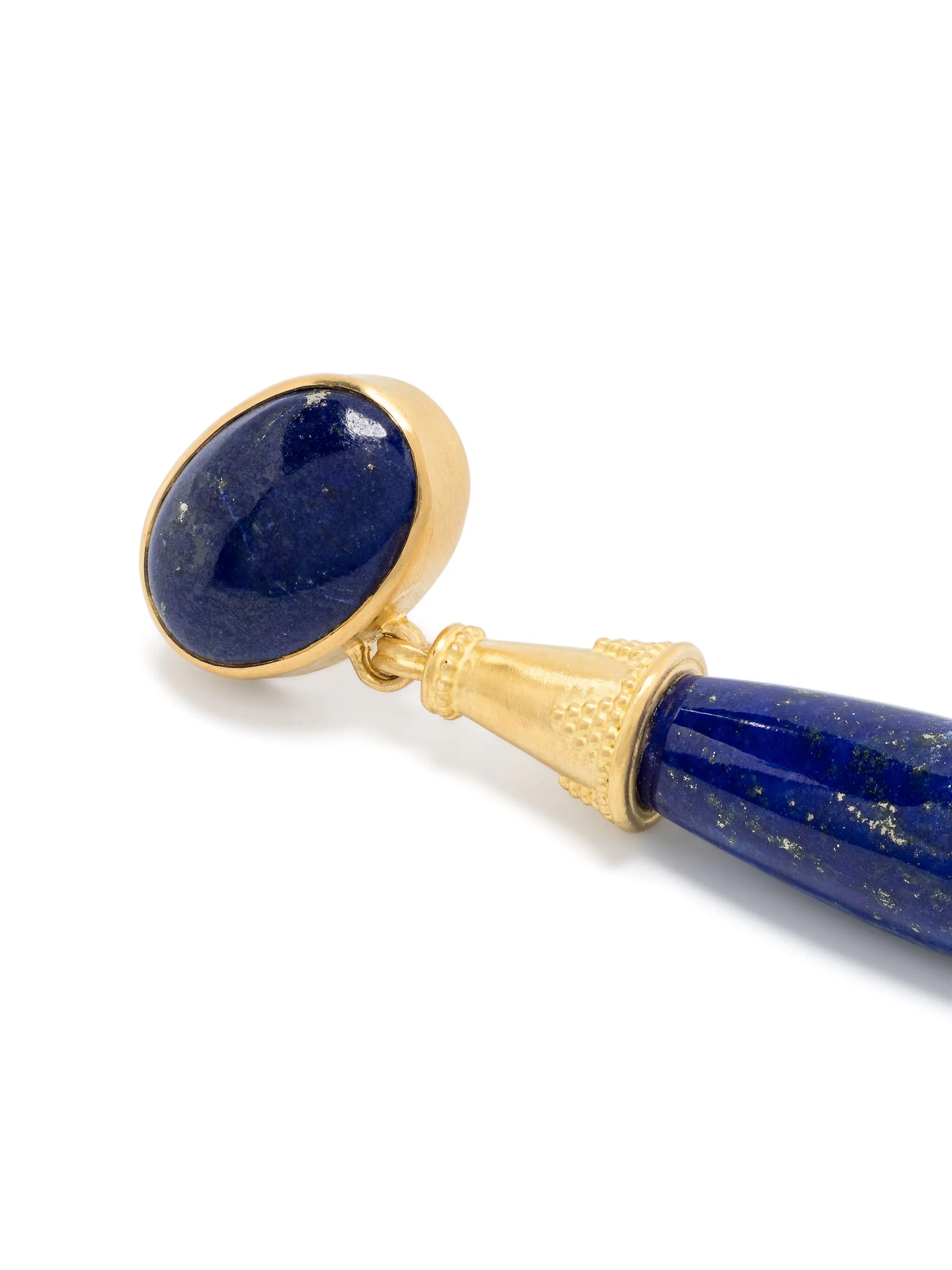 22kt yellow gold Amphora lapis lazuli earrings