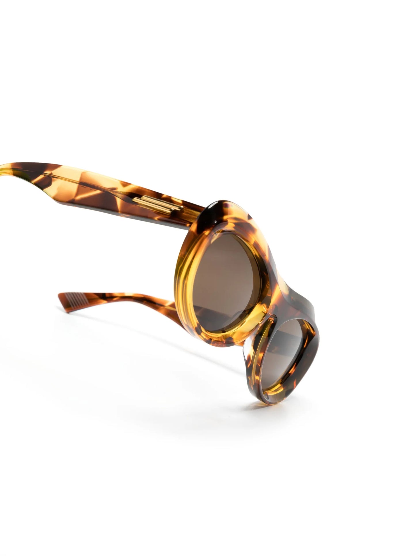 tortoiseshell oval pilot-frame sunglasses