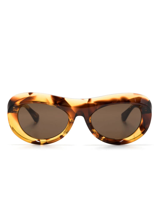 tortoiseshell oval pilot-frame sunglasses