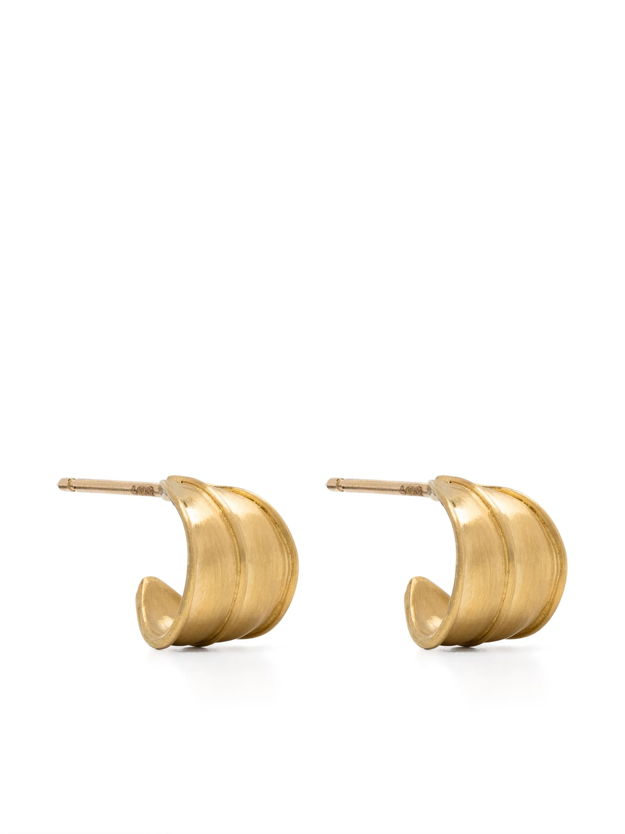 22kt yellow gold small Laurel hoop earrings