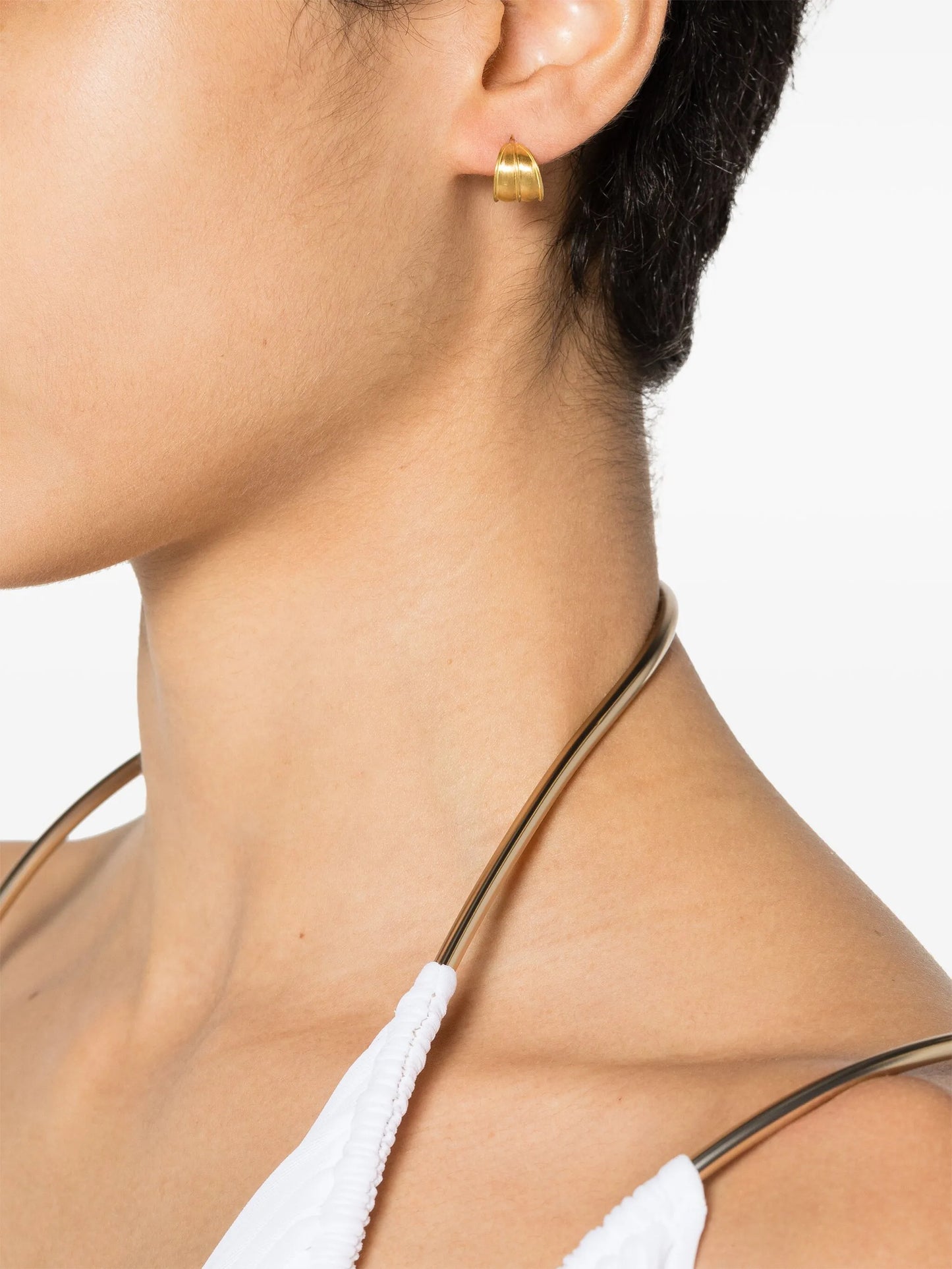22kt yellow gold small Laurel hoop earrings