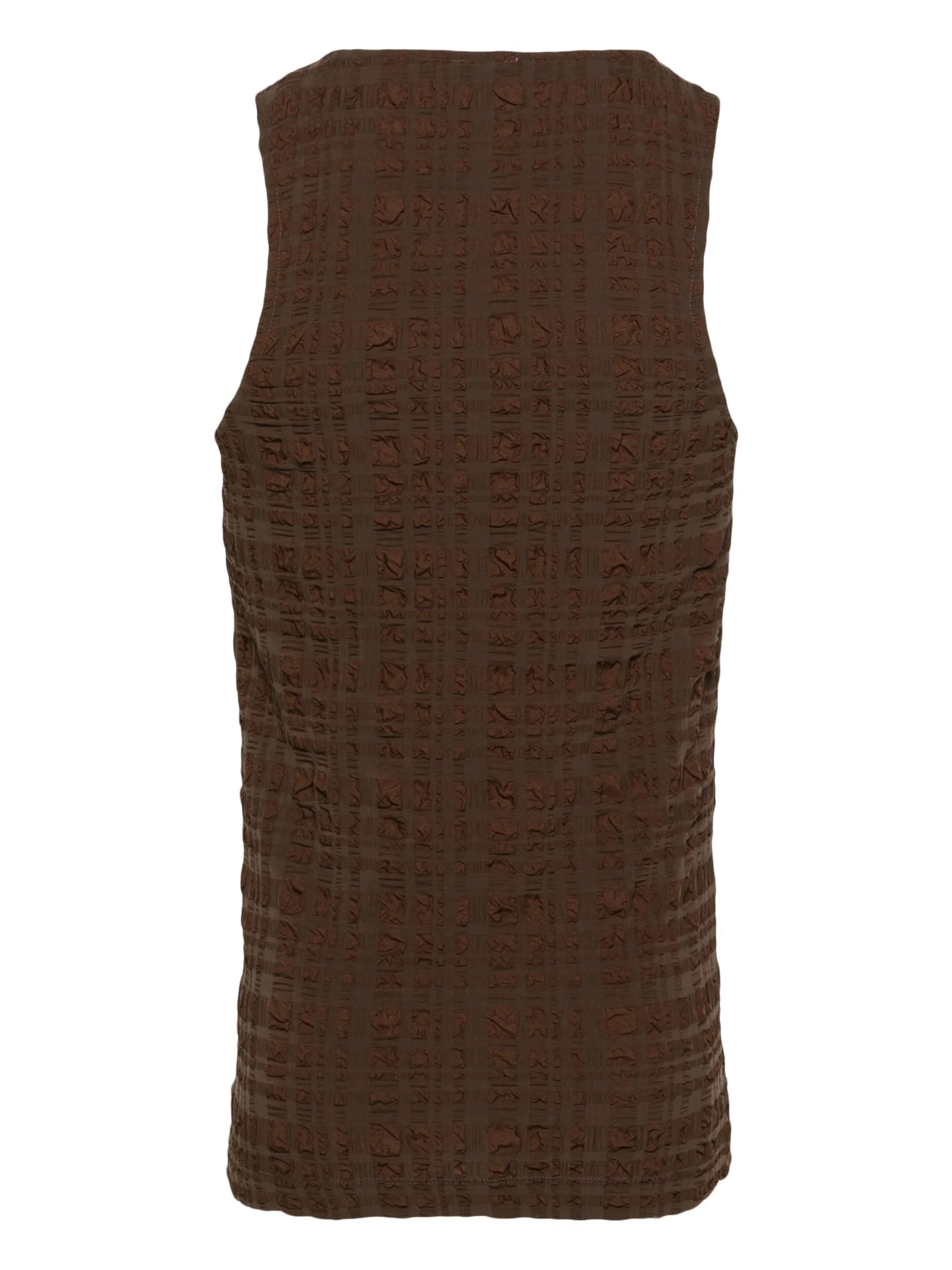 seersucker U-neck tank top