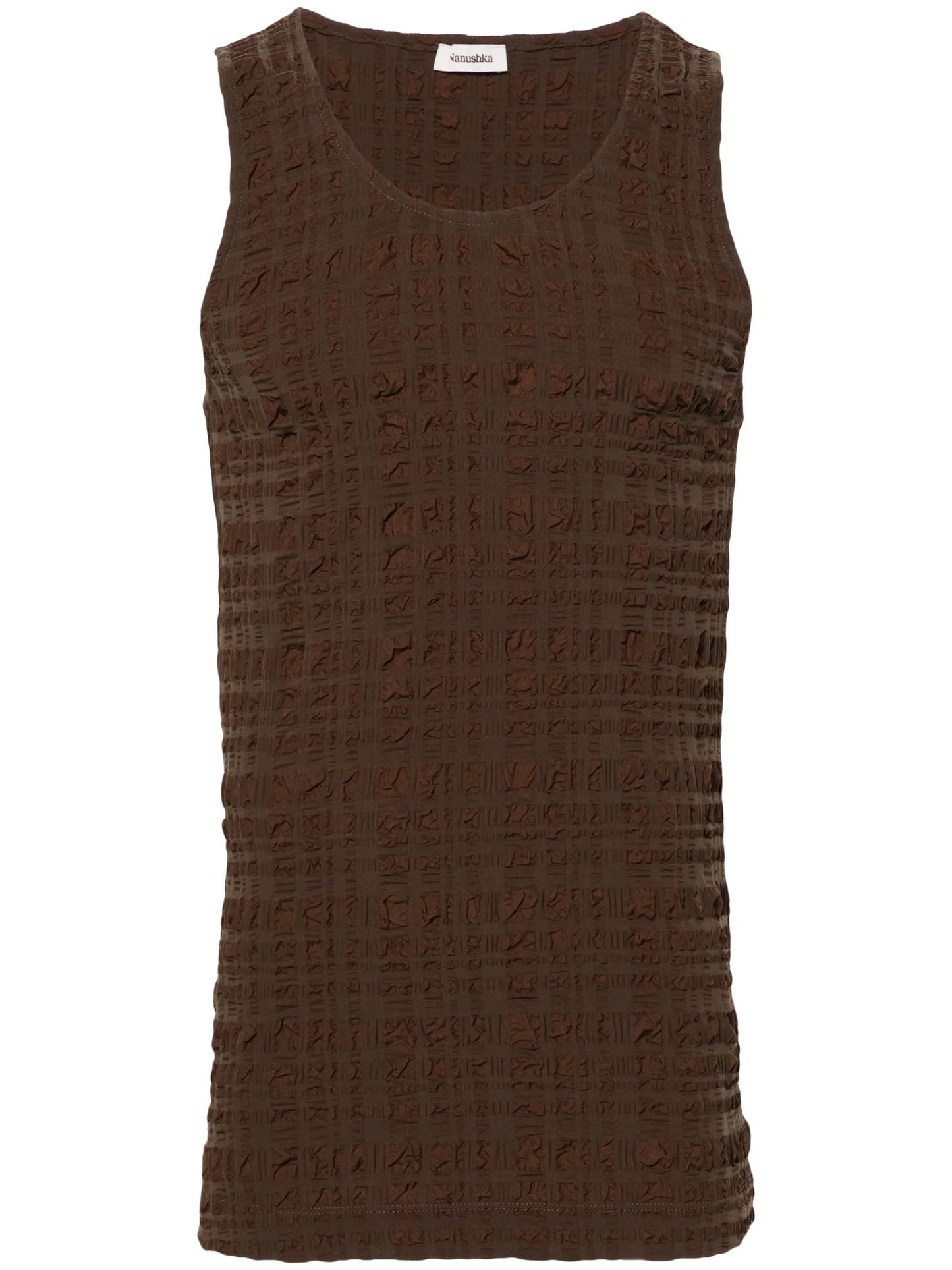 seersucker U-neck tank top
