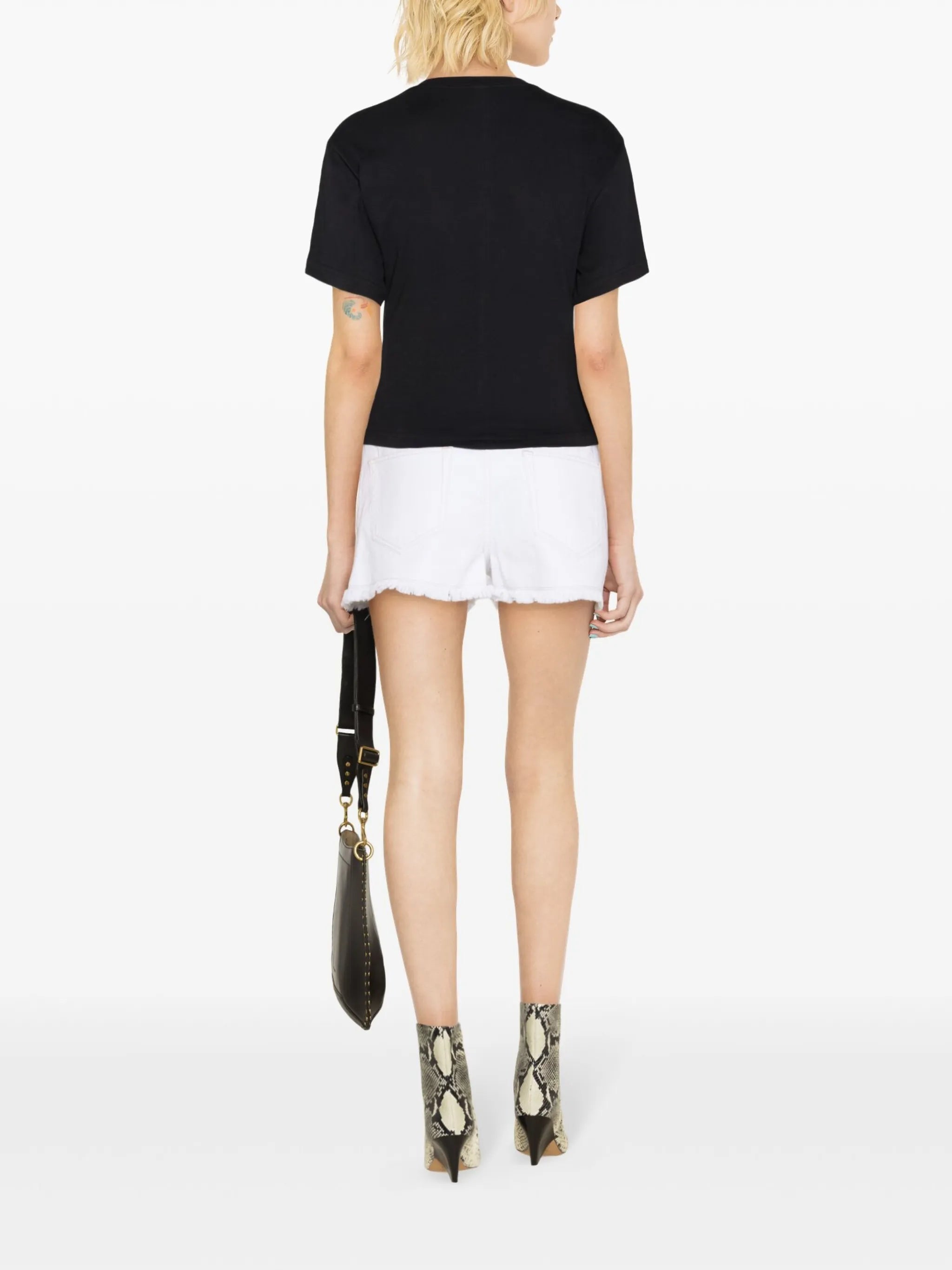 Zuria knot-detail organic cotton T-shirt