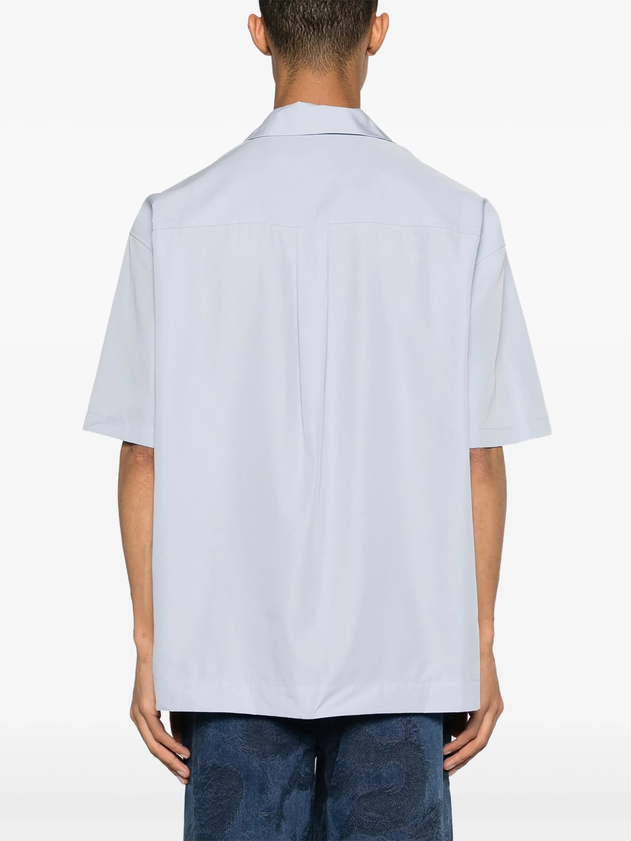 Phoenix-embroidered cotton shirt