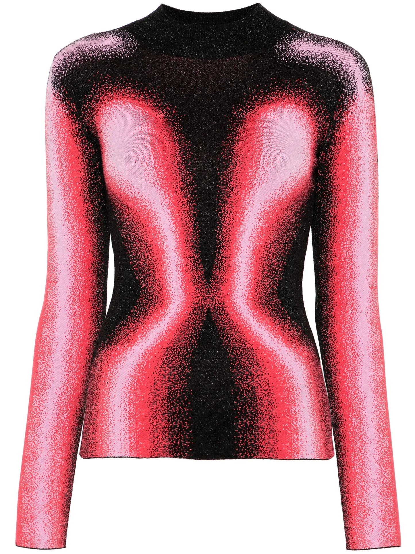 mock-neck jacquard top