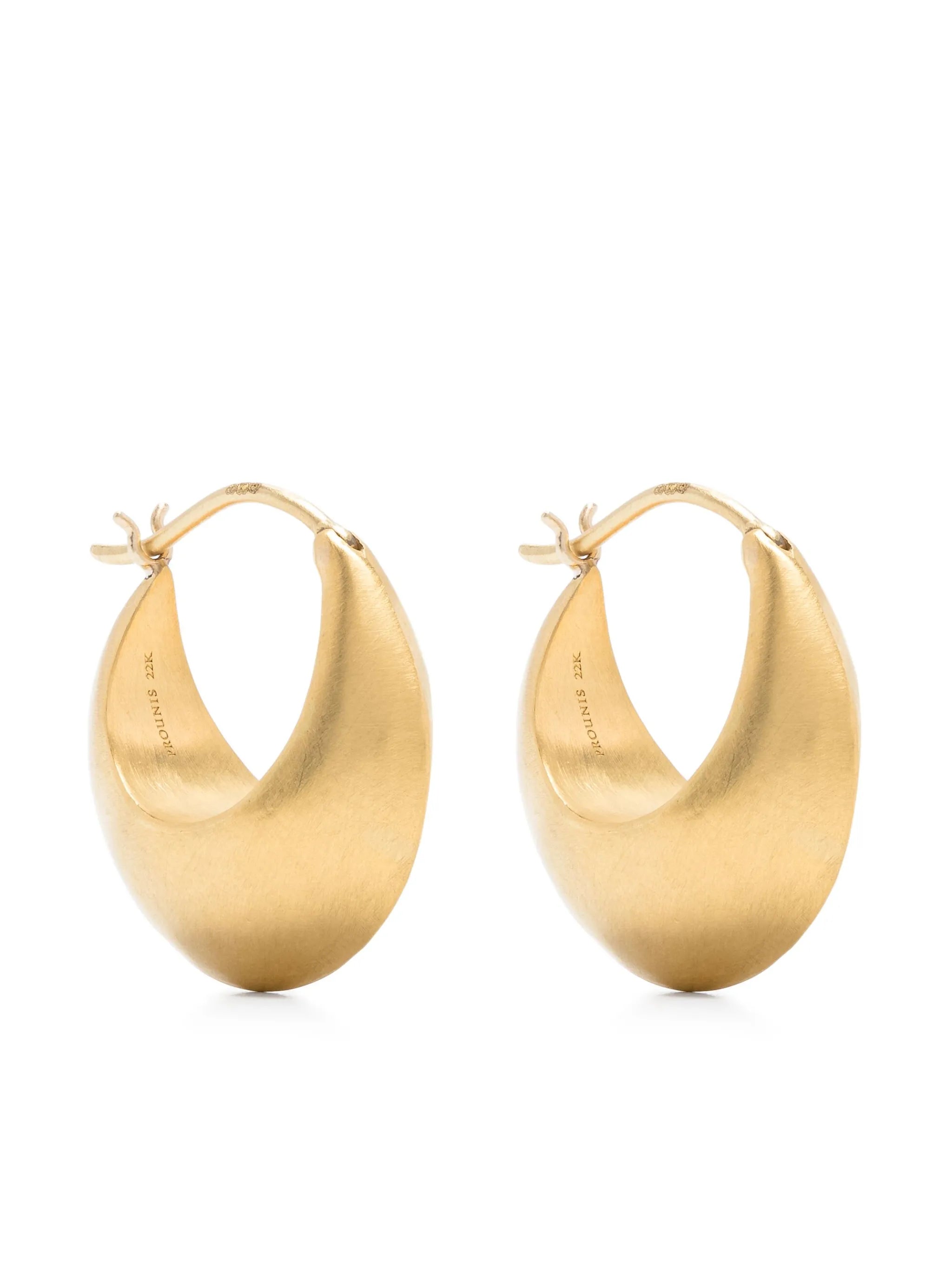 22kt yellow gold Leech hoop earrings