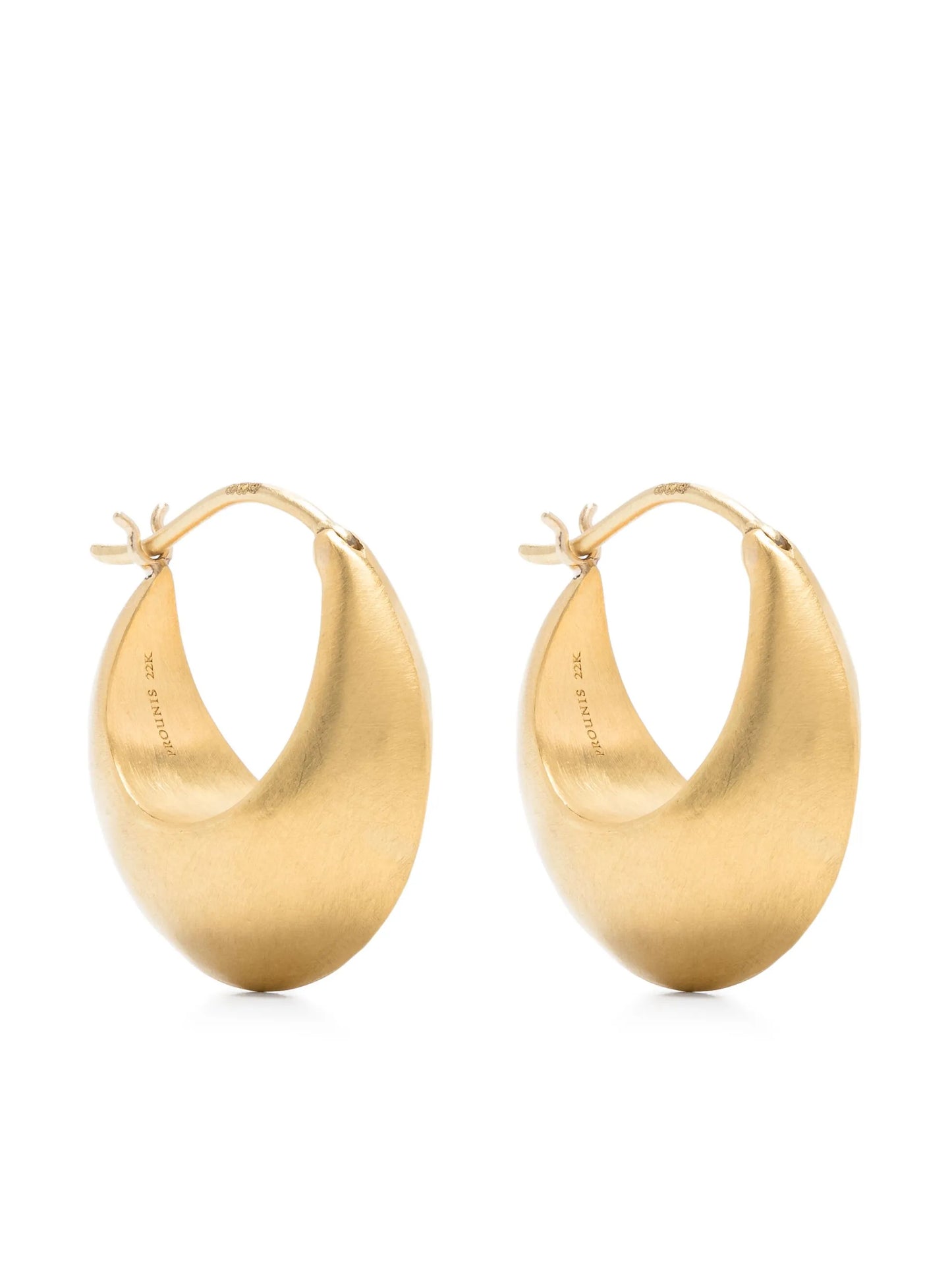 22kt yellow gold Leech hoop earrings