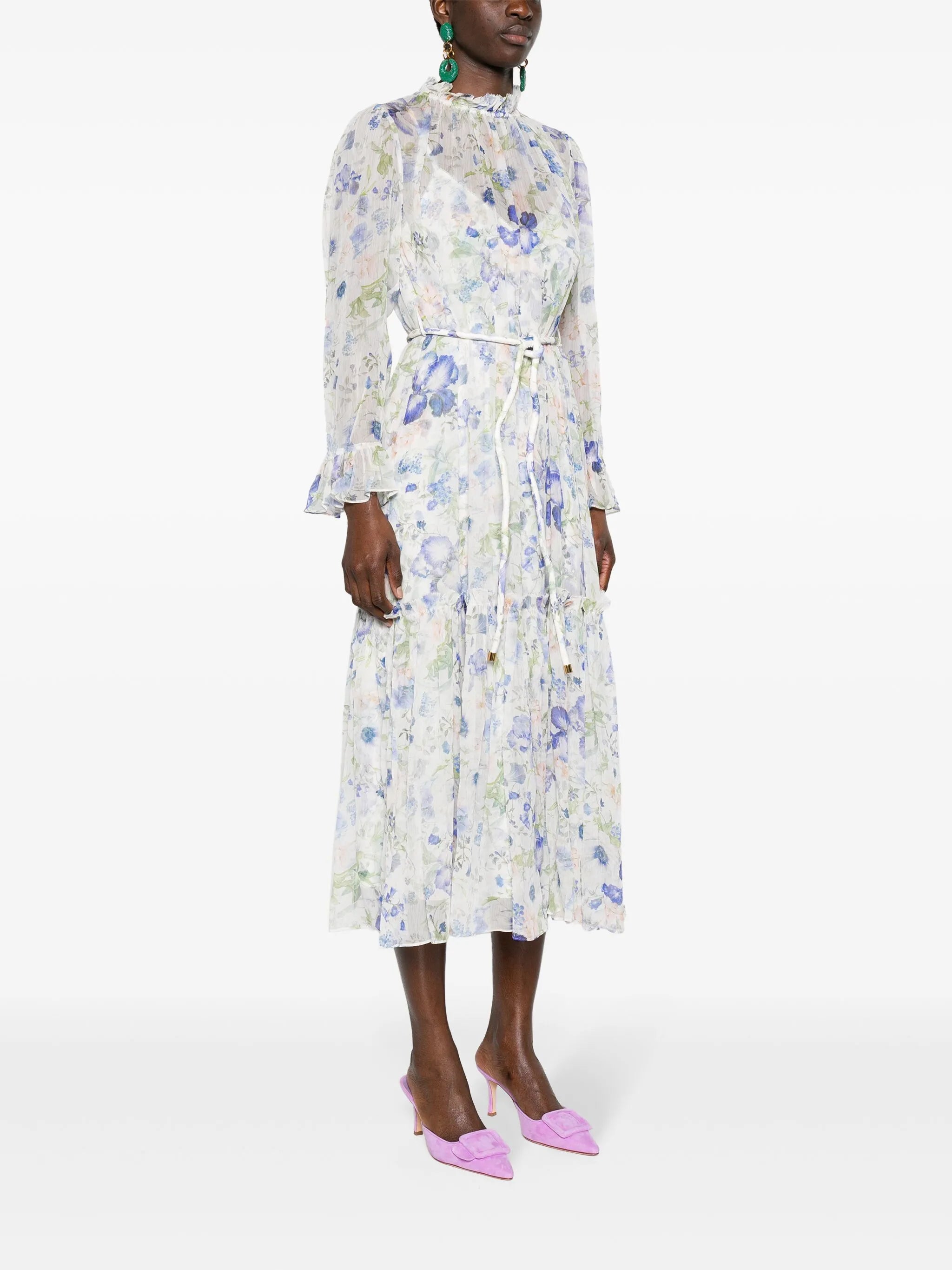 Natura belted midi dress