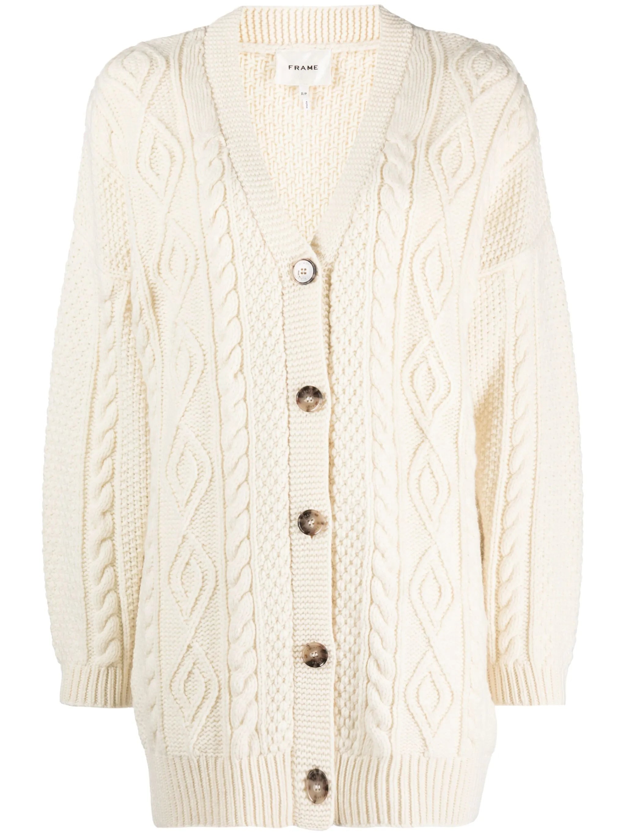 cable-knit merino cardigan