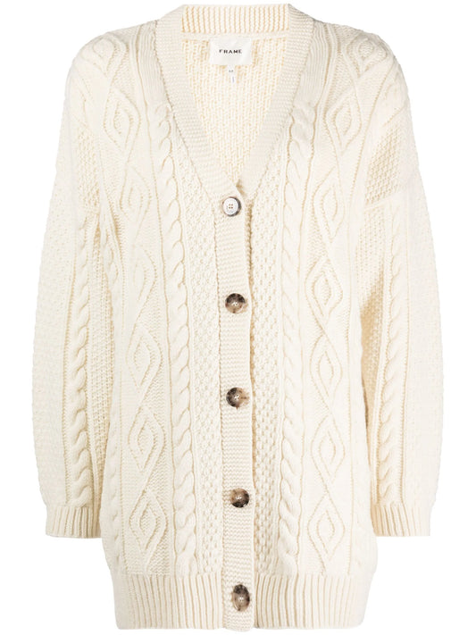 cable-knit merino cardigan