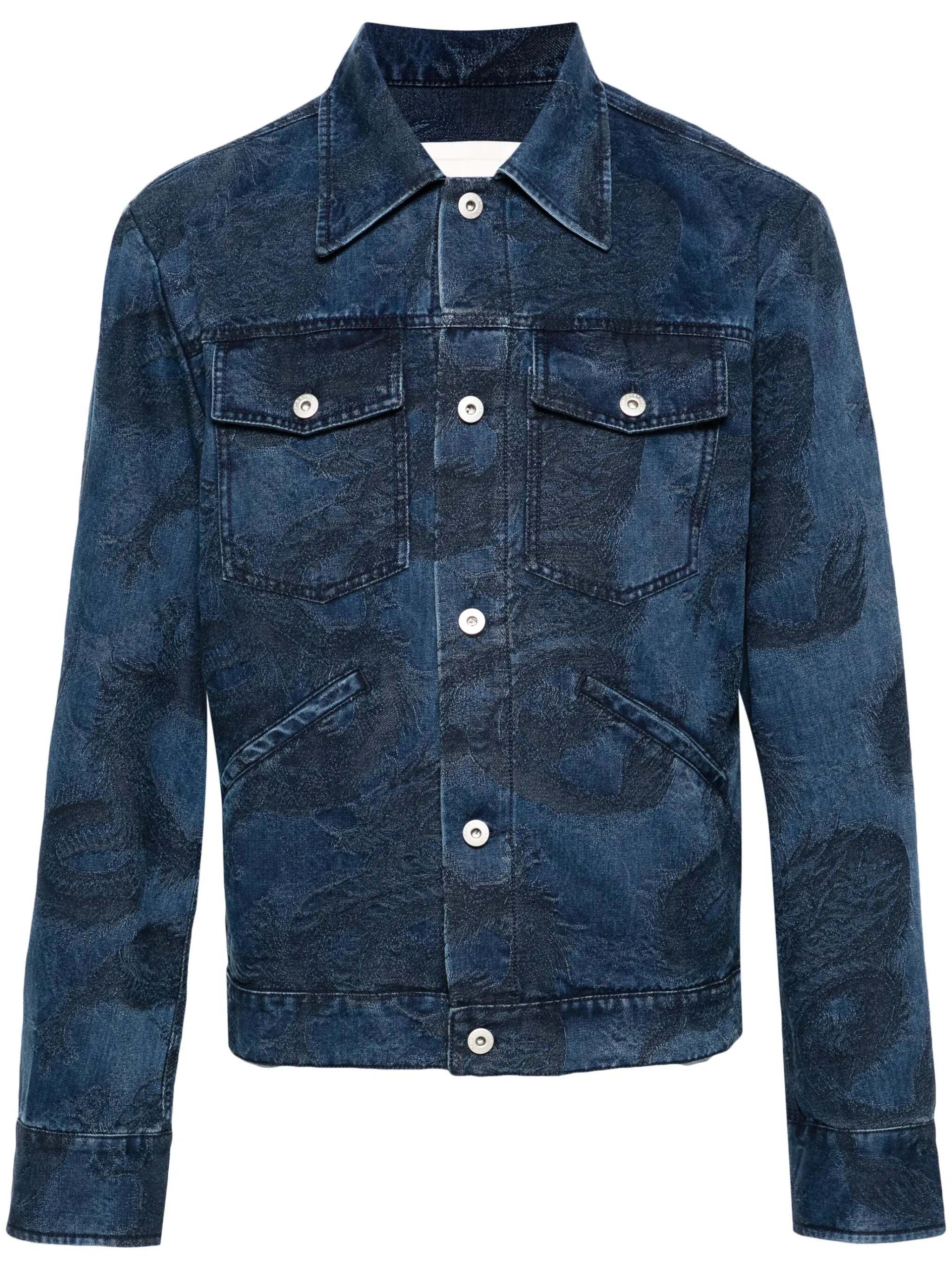 dragon-jacquard denim jacket