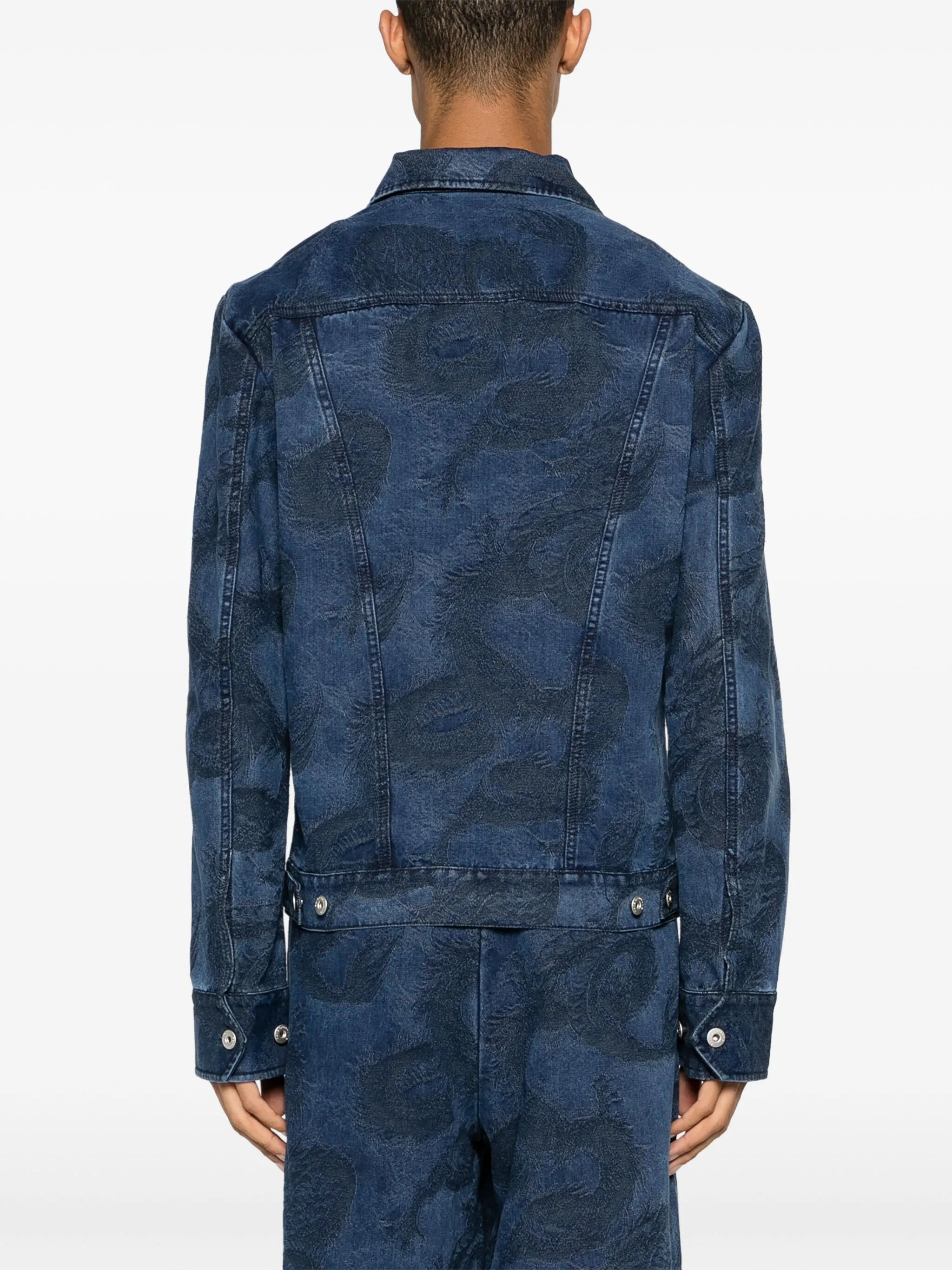 dragon-jacquard denim jacket
