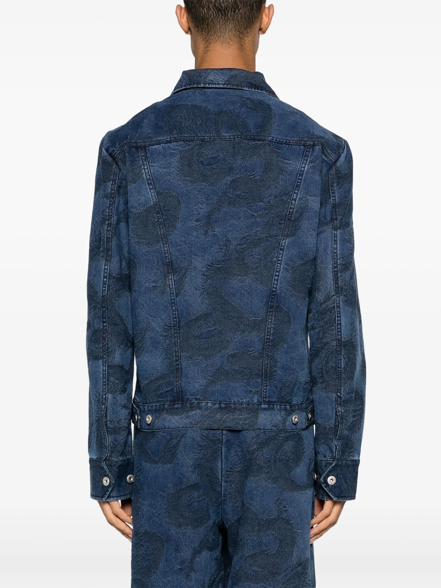 dragon-jacquard denim jacket