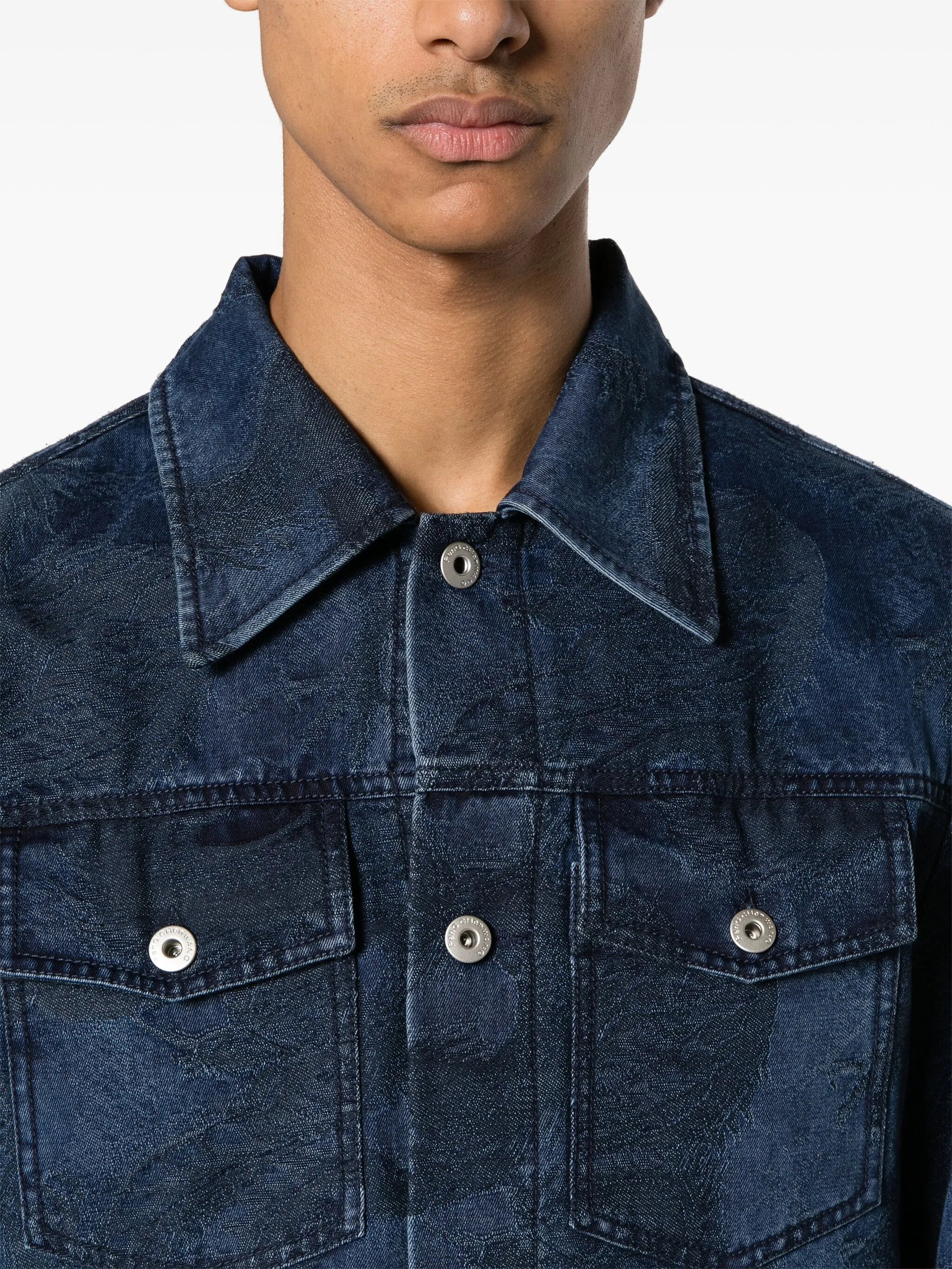 dragon-jacquard denim jacket
