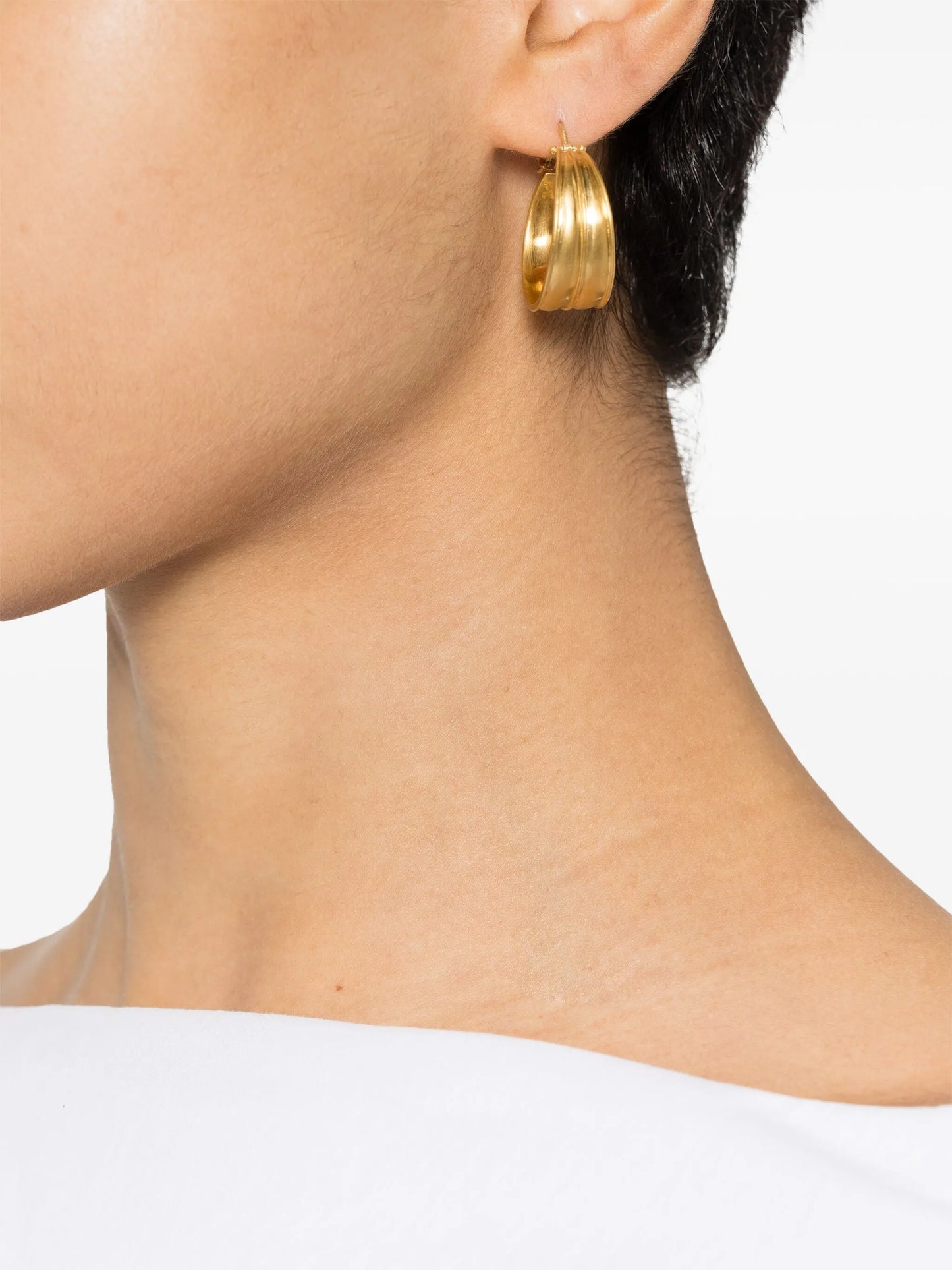 22kt yellow gold Laurel hoop earrings
