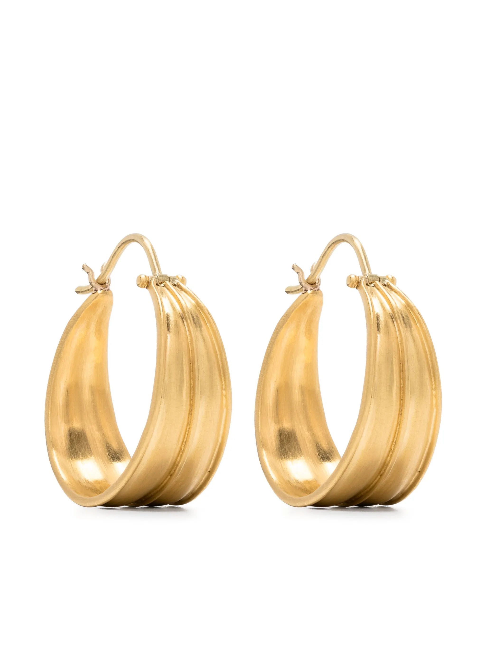 22kt yellow gold Laurel hoop earrings