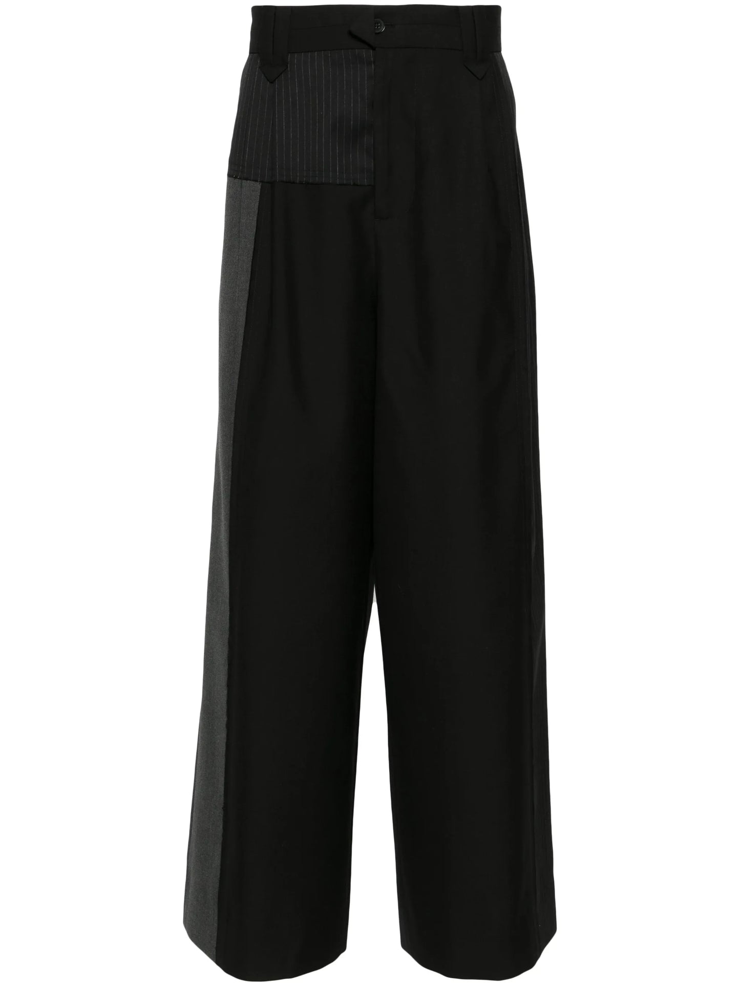 deconstructed wide-leg trousers
