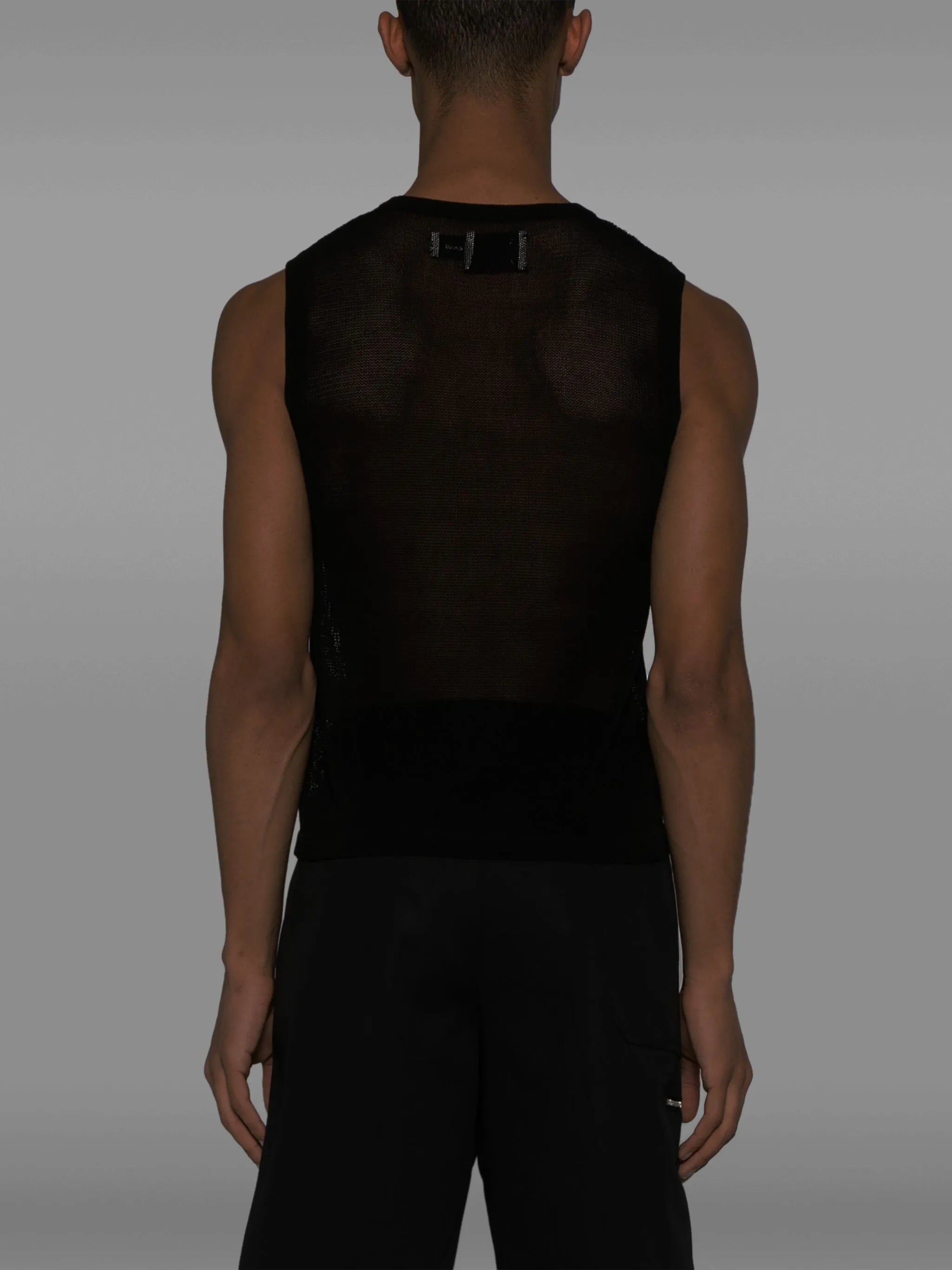 lace-knit patterned tank top