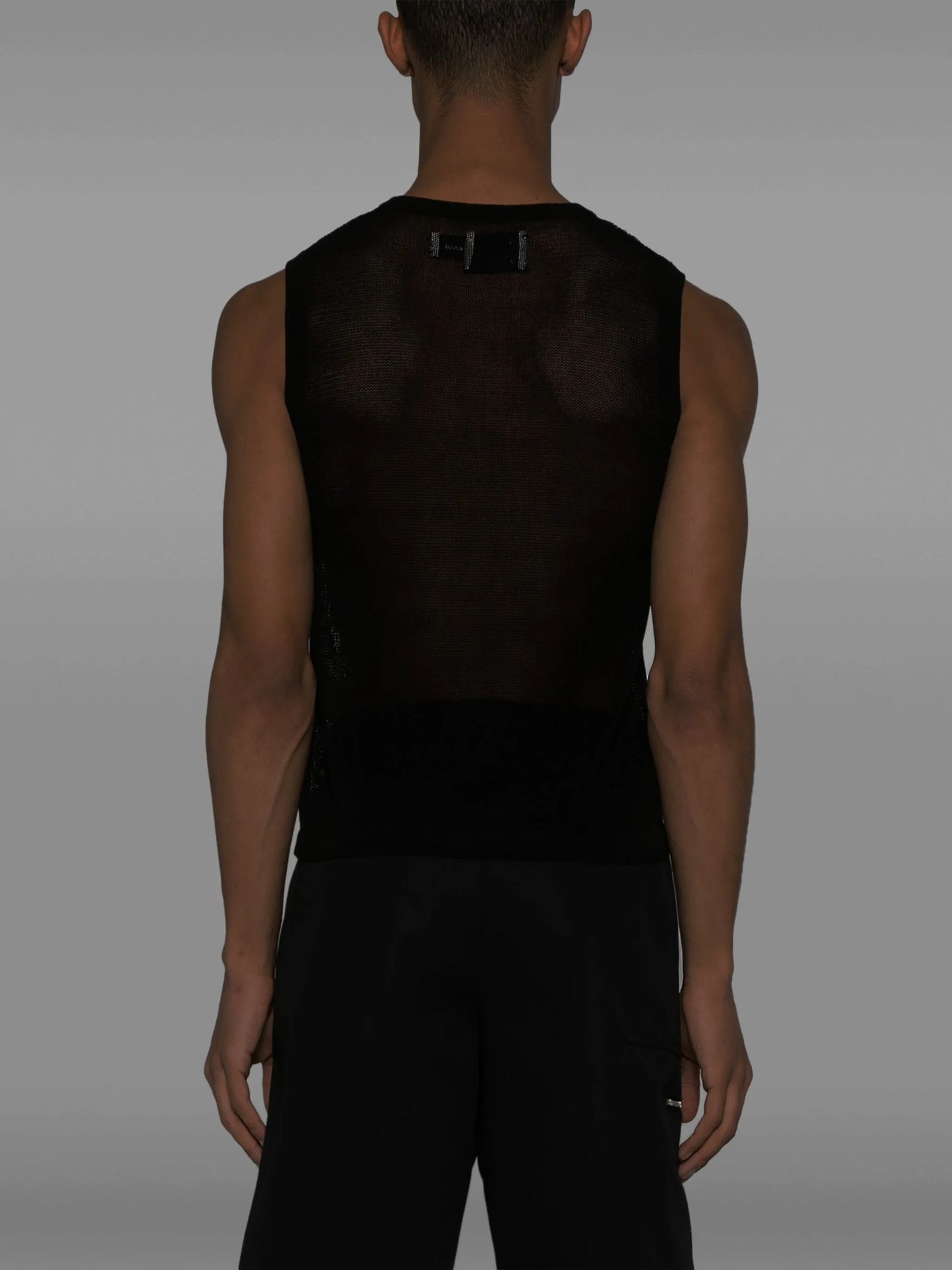 lace-knit patterned tank top