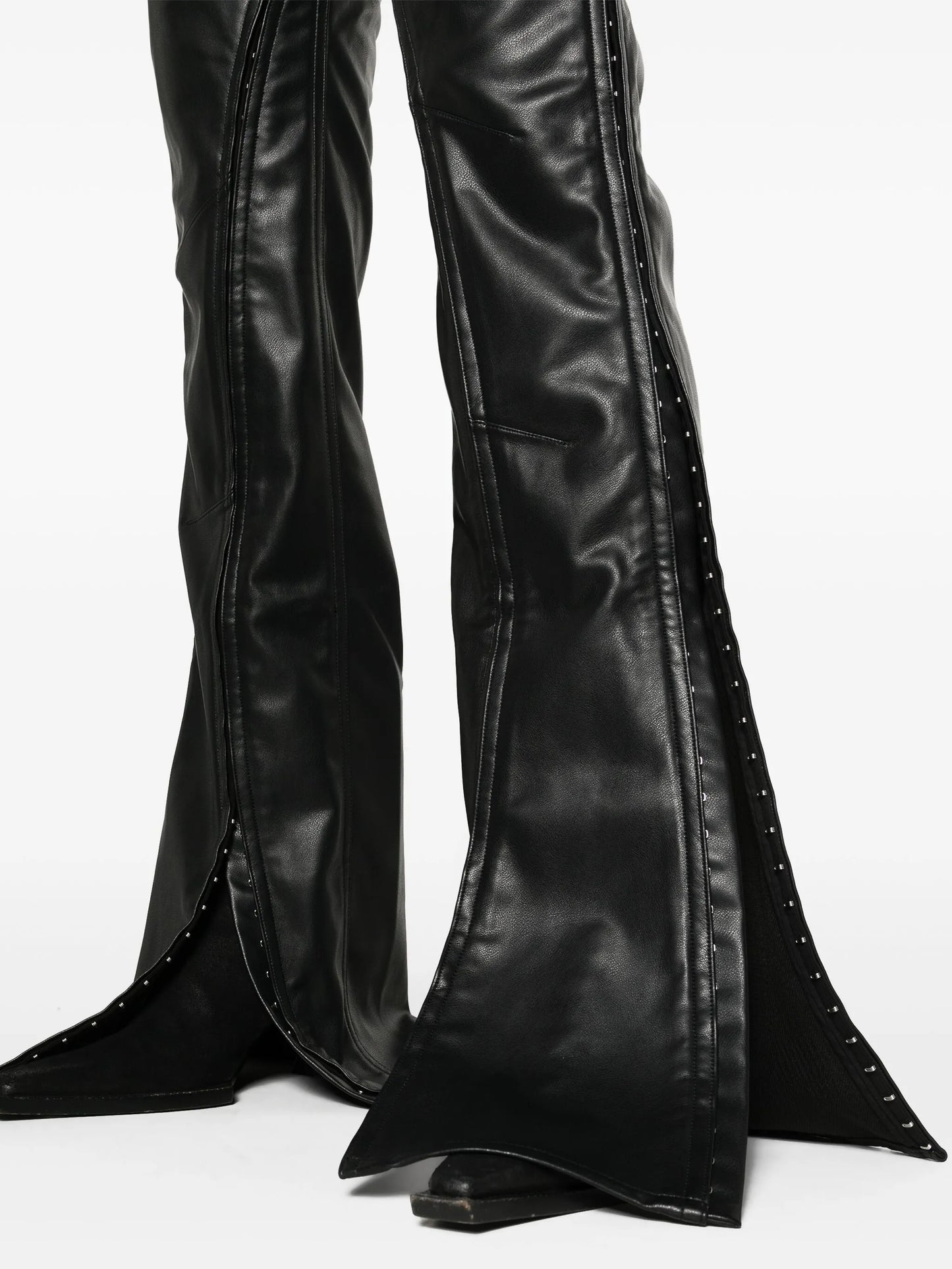 seamed slim-cut trousers