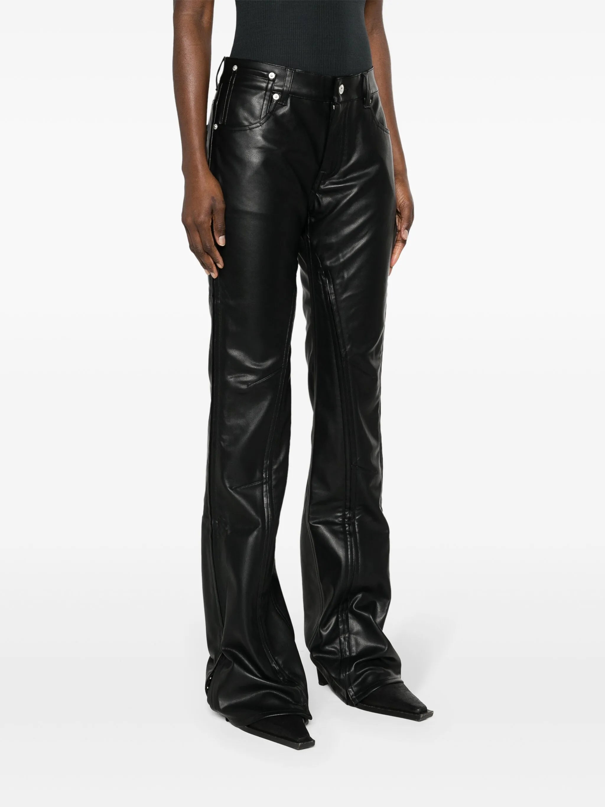 seamed slim-cut trousers
