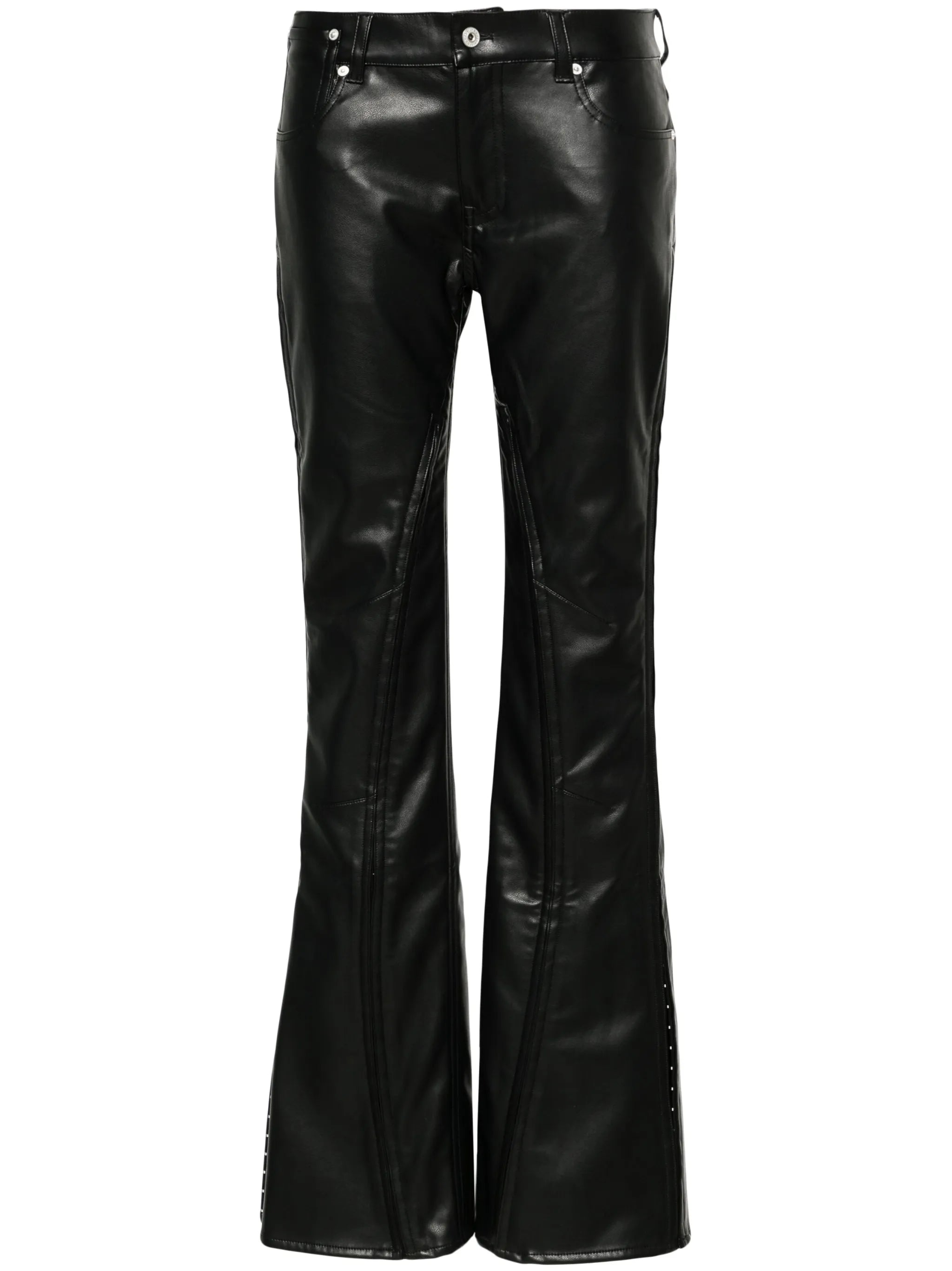 seamed slim-cut trousers
