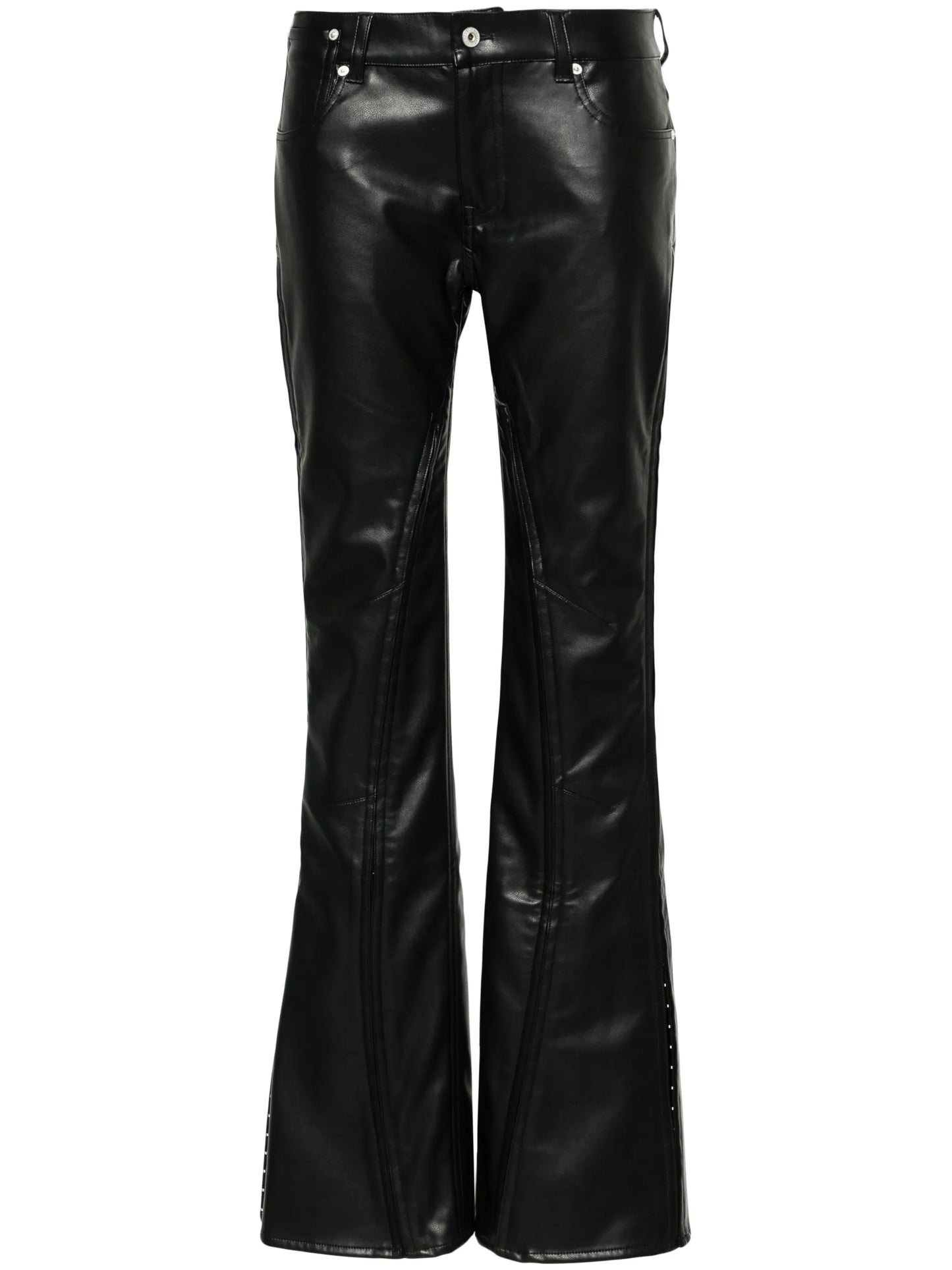 seamed slim-cut trousers