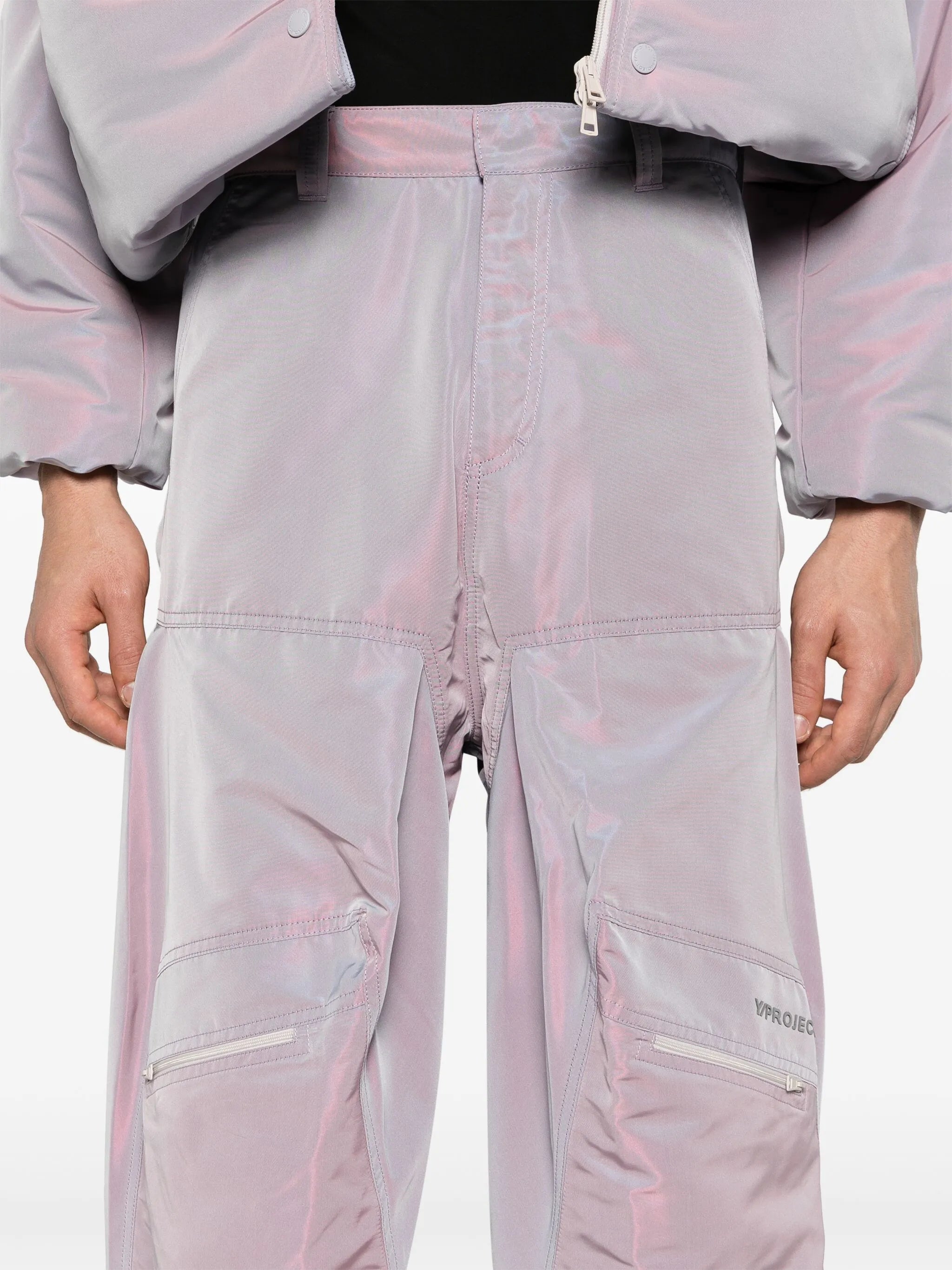 Pop-up straight-leg trousers