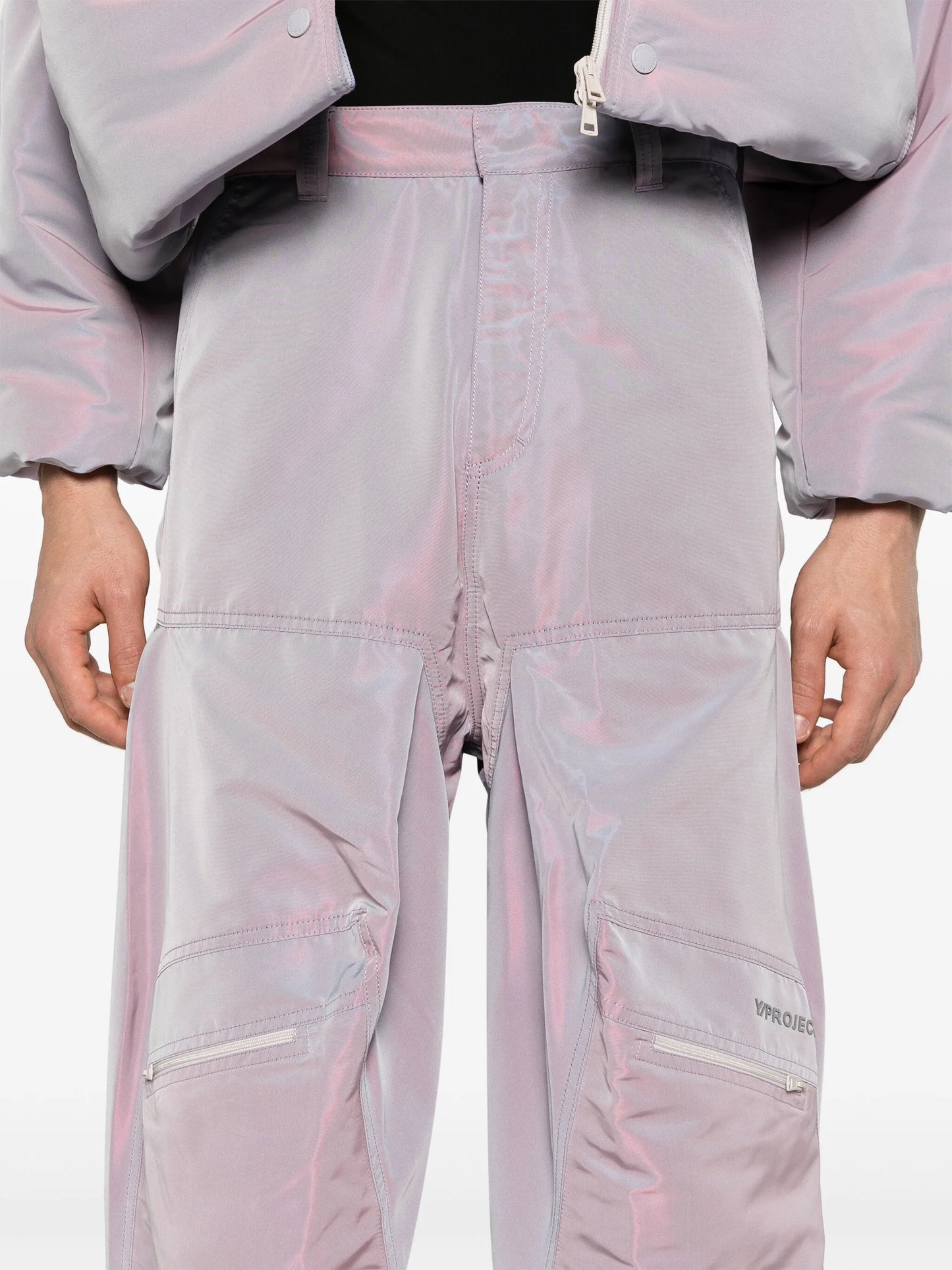 Pop-up straight-leg trousers