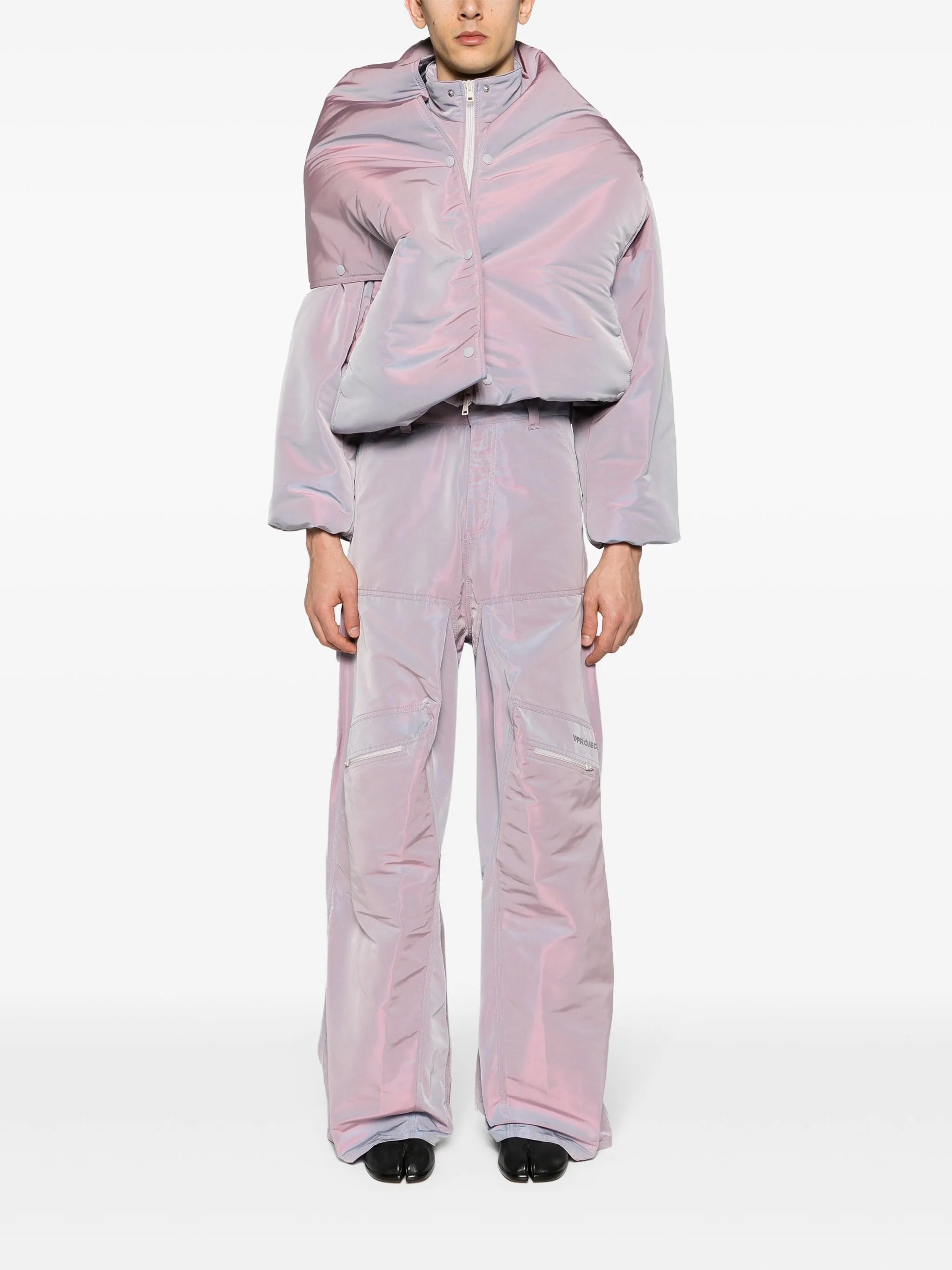 Pop-up straight-leg trousers