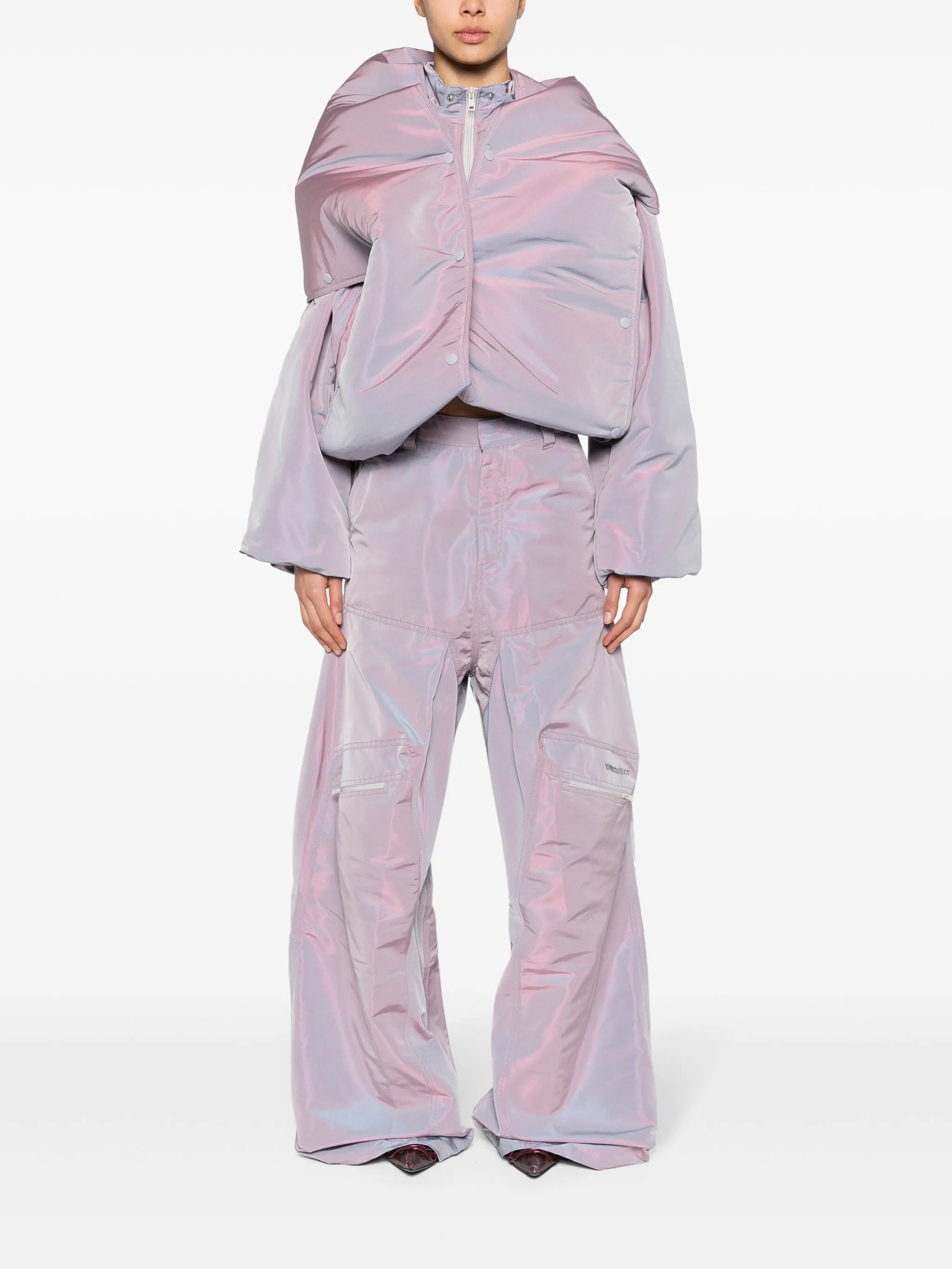 Pop-up straight-leg trousers