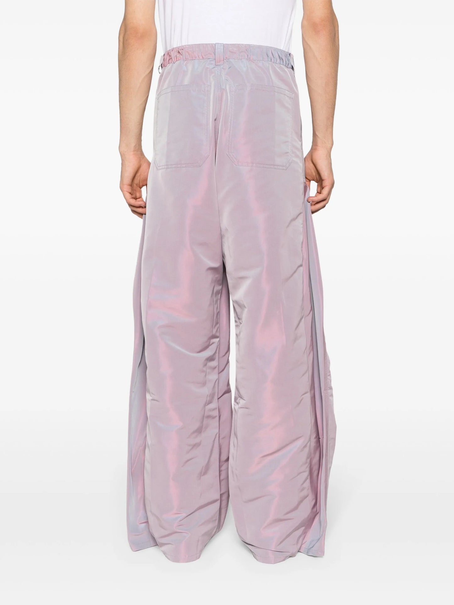 Pop-up straight-leg trousers