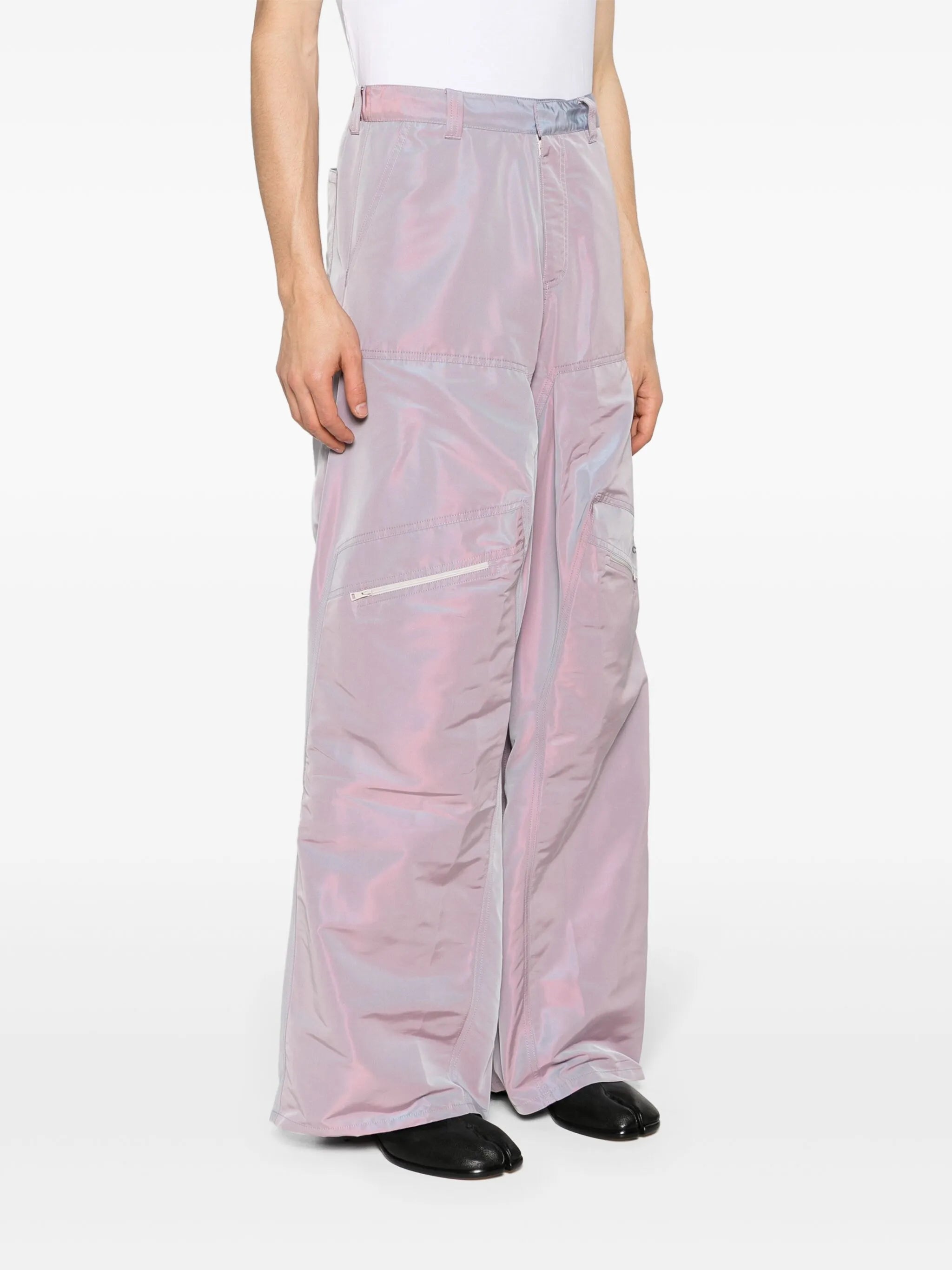Pop-up straight-leg trousers