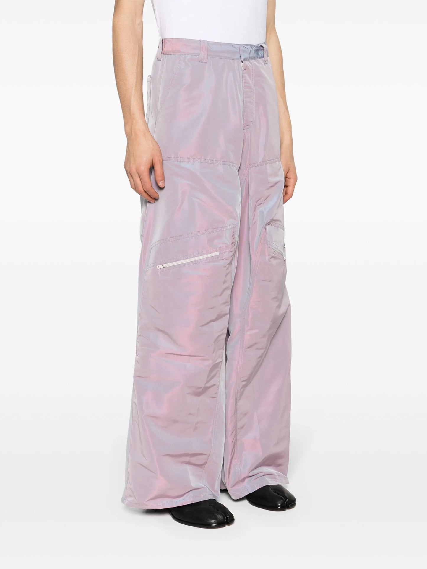 Pop-up straight-leg trousers