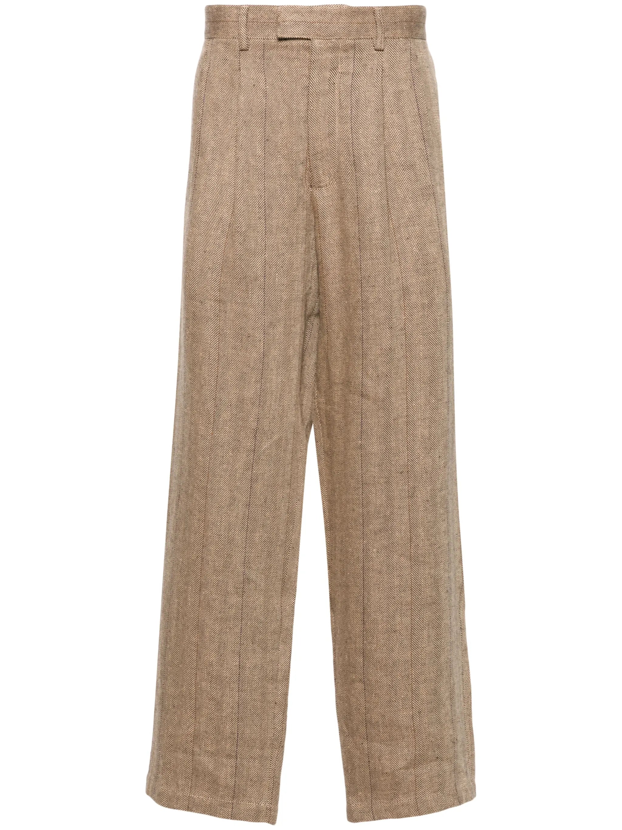 herringbone tailored trousers