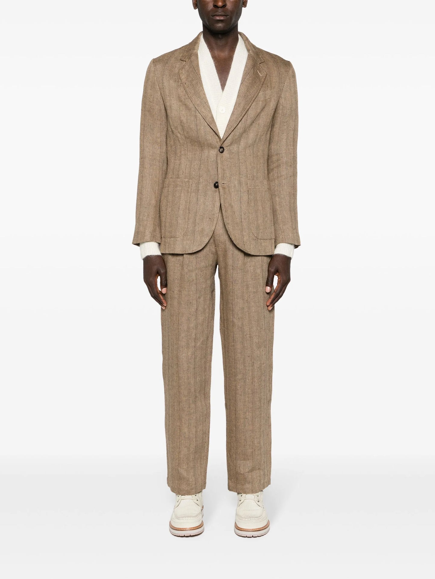 herringbone tailored trousers